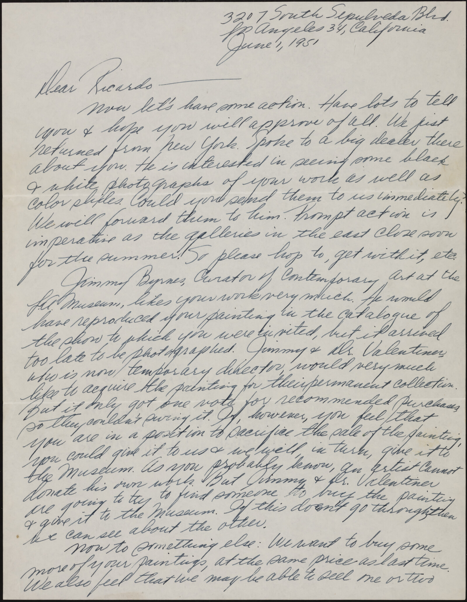 Correspondence from Josephine “Jo” Kantor (later Morris) and Paul Kantor to Richard Diebenkorn