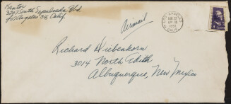 Correspondence from Josephine “Jo” Kantor (later Morris) and Paul Kantor to Richard Diebenkorn