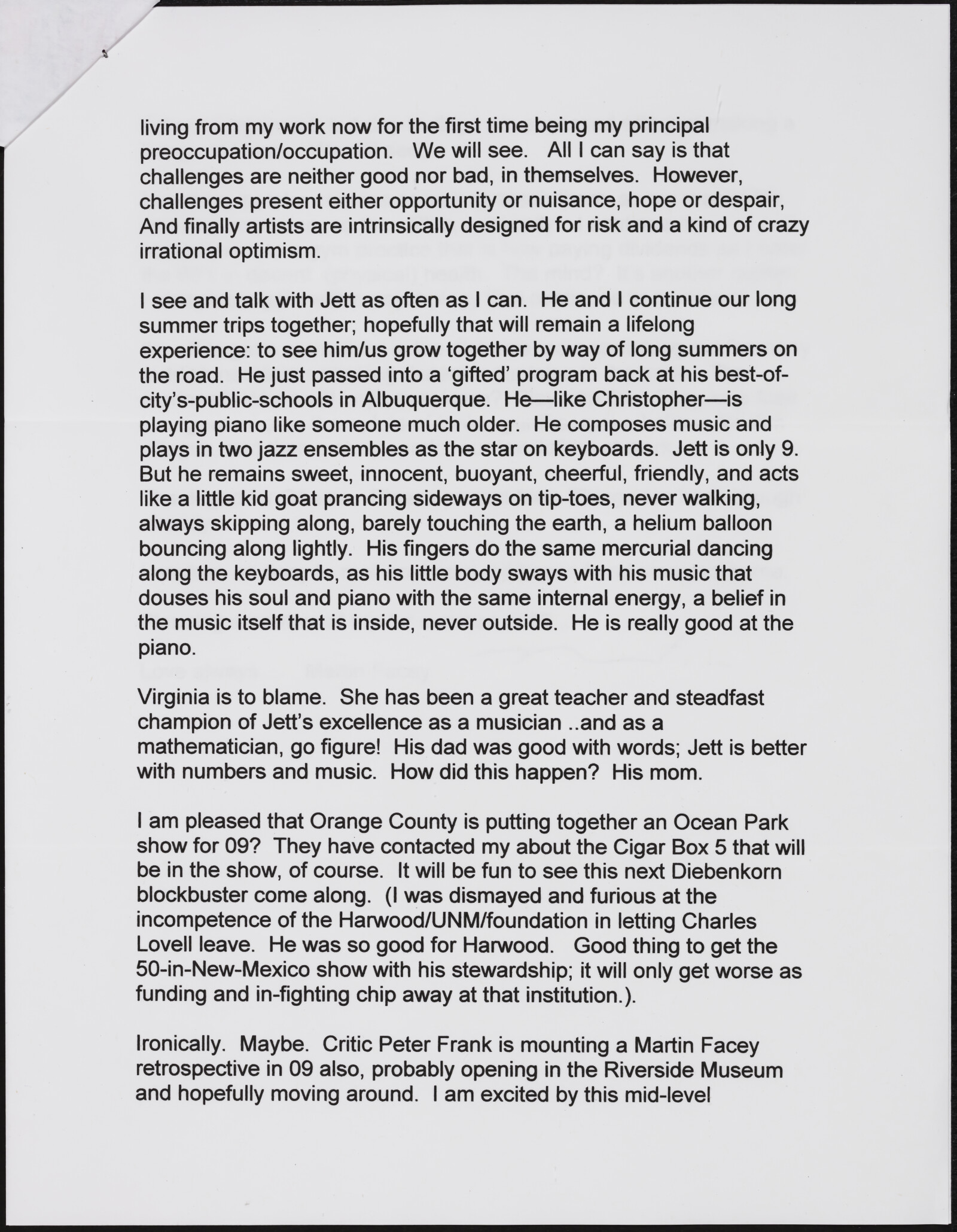 Martin FACEY, 2000-2009