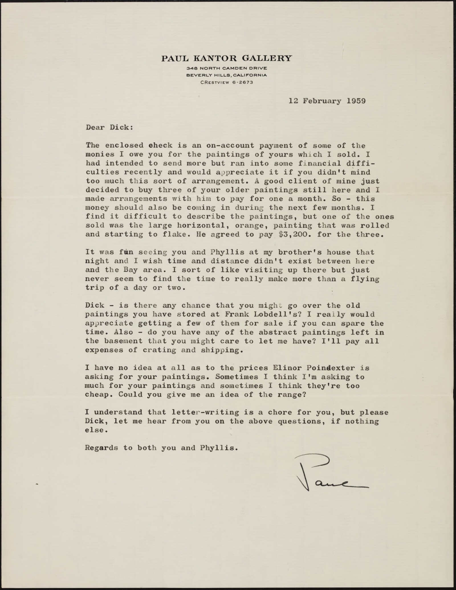 Paul and Jo KANTOR. Kantor Gallery. 1951-1963