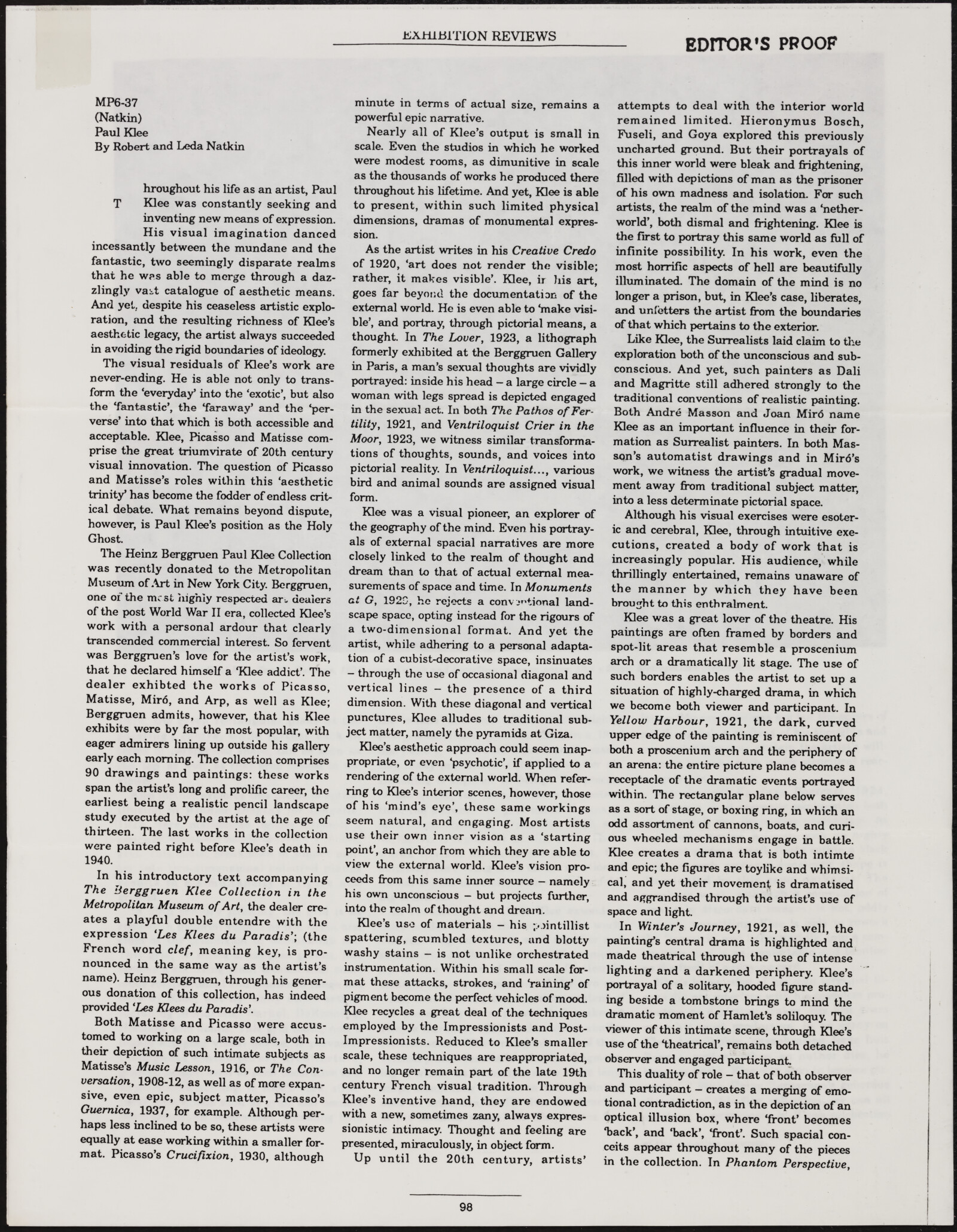 Robert NATKIN. 1968, 1989