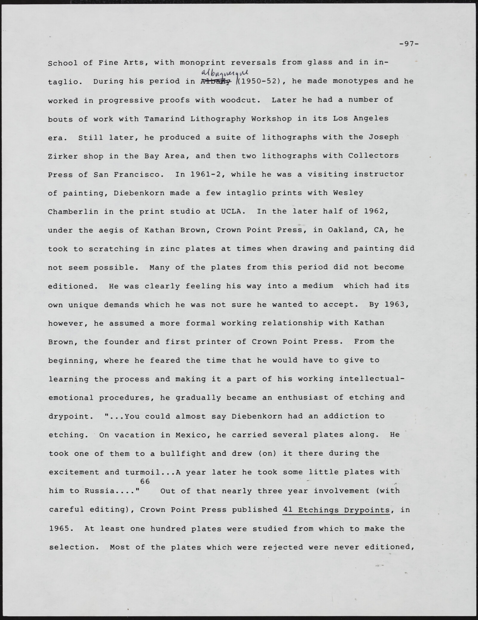 Gerald NORDLAND, essay draft, undated