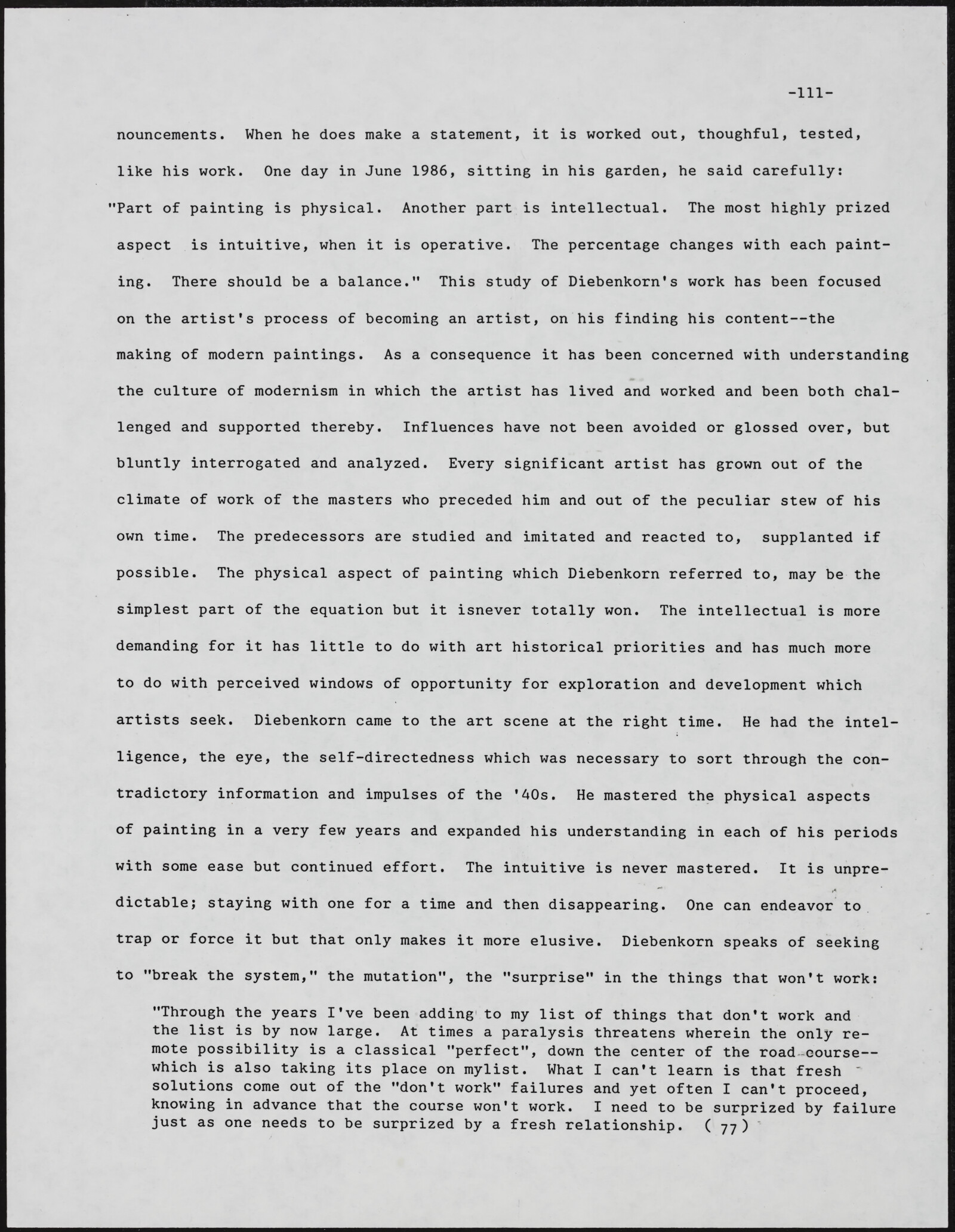 Gerald NORDLAND, essay draft, undated