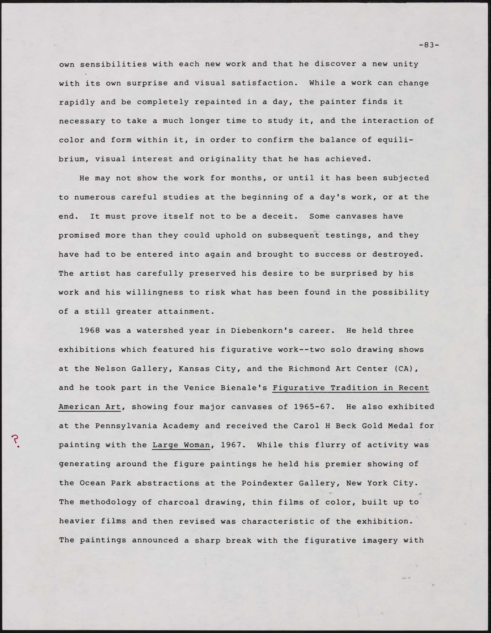 Gerald NORDLAND, essay draft, undated