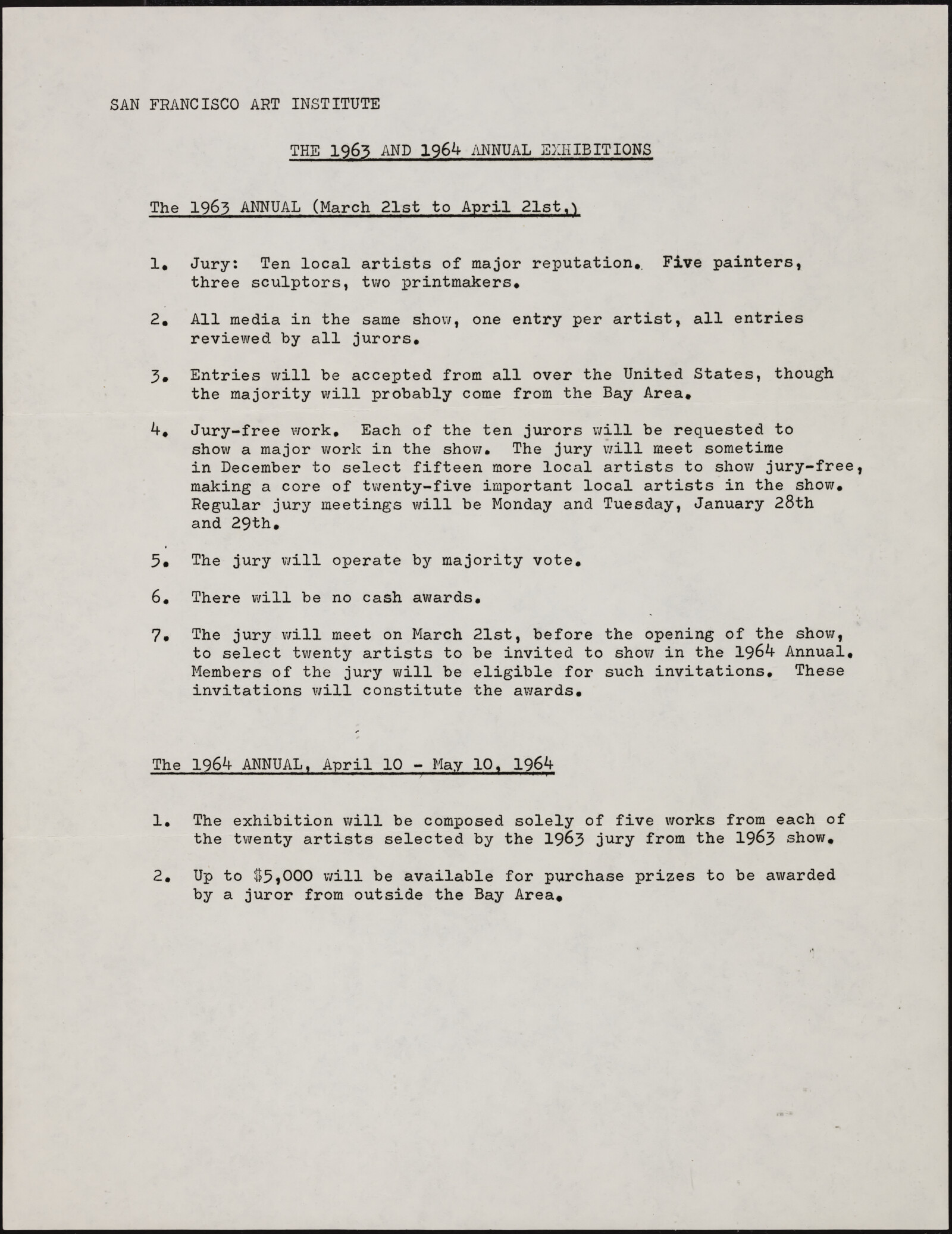 San Francisco Art Institute, SFAI. Jack Schaefer. William O. Barrett. Peggy Cabot Brown. 1963-1993