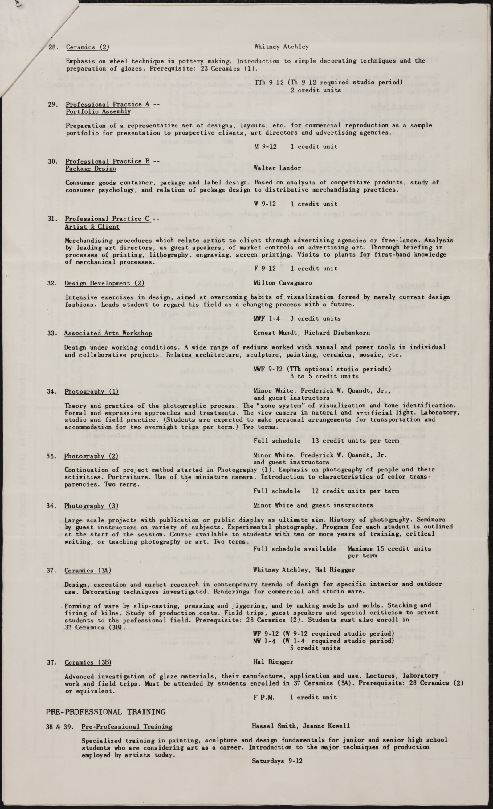 San Francisco Art Association. California School of Fine Arts. Bender Grant. Douglas MacAgy. Monroe Deutsch. 1946-1949