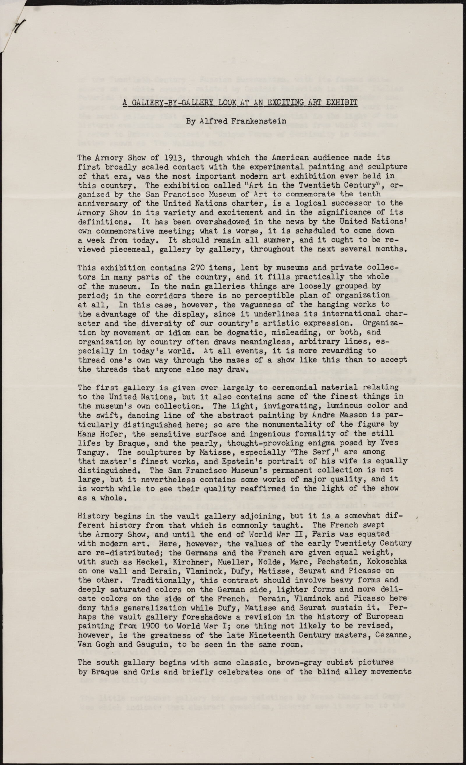 San Francisco Museum of Art. Johnston, Crapsey, Humphrey, Kong, Baker, Morley. 1952-1956