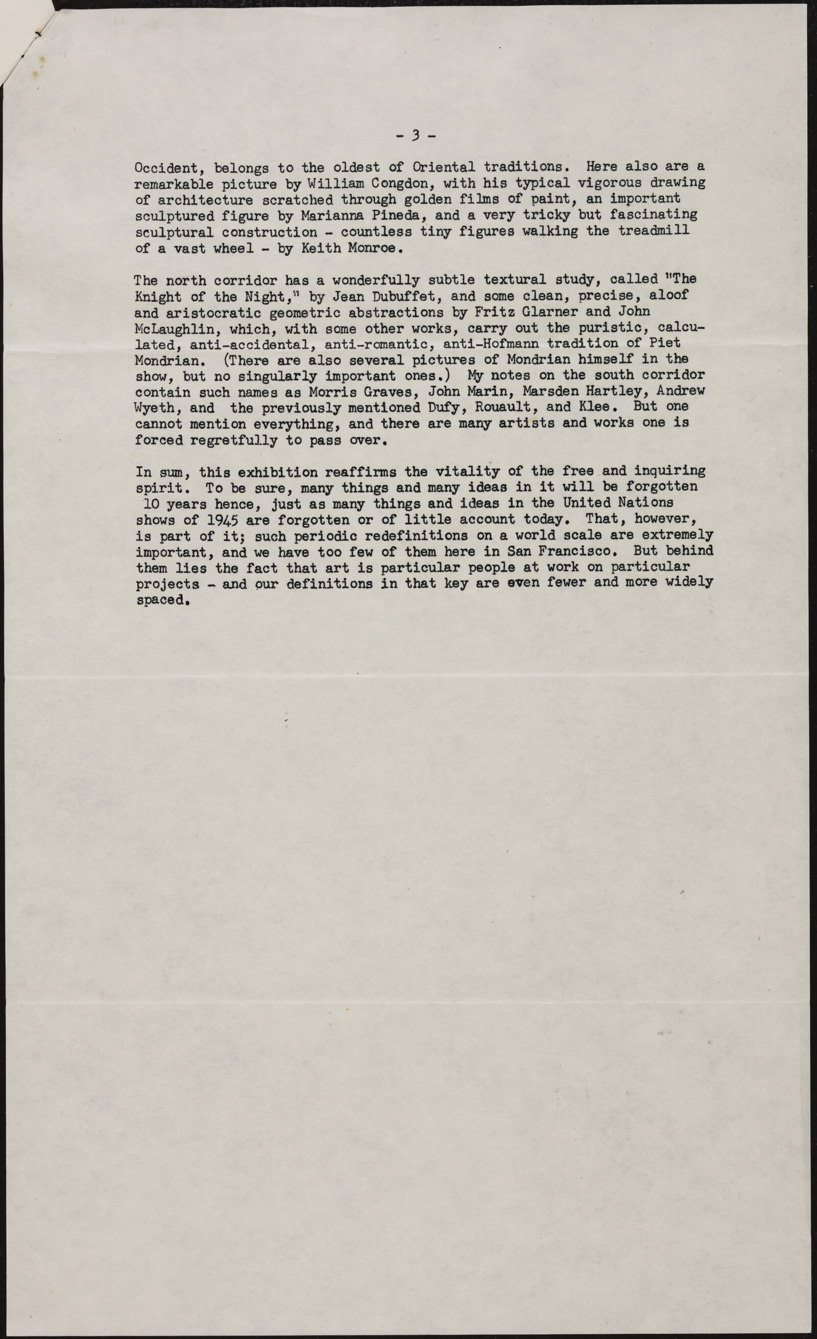 San Francisco Museum of Art. Johnston, Crapsey, Humphrey, Kong, Baker, Morley. 1952-1956