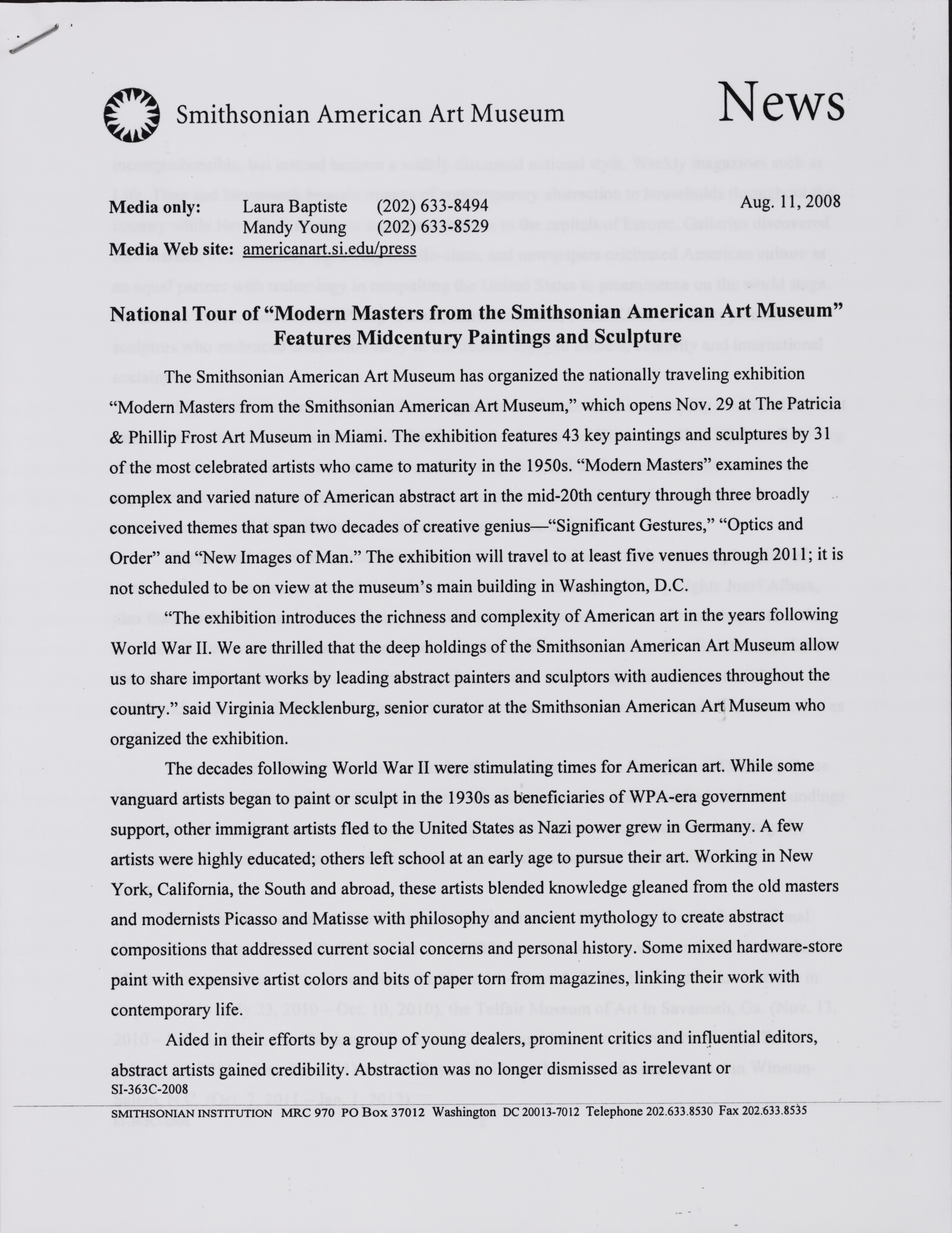 Smithsonian National Museum of Art. Elizabeth Broun. Virginia Mecklenberg. 1999, 2009