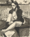 Untitled (Seated Woman, Wicker Couch)