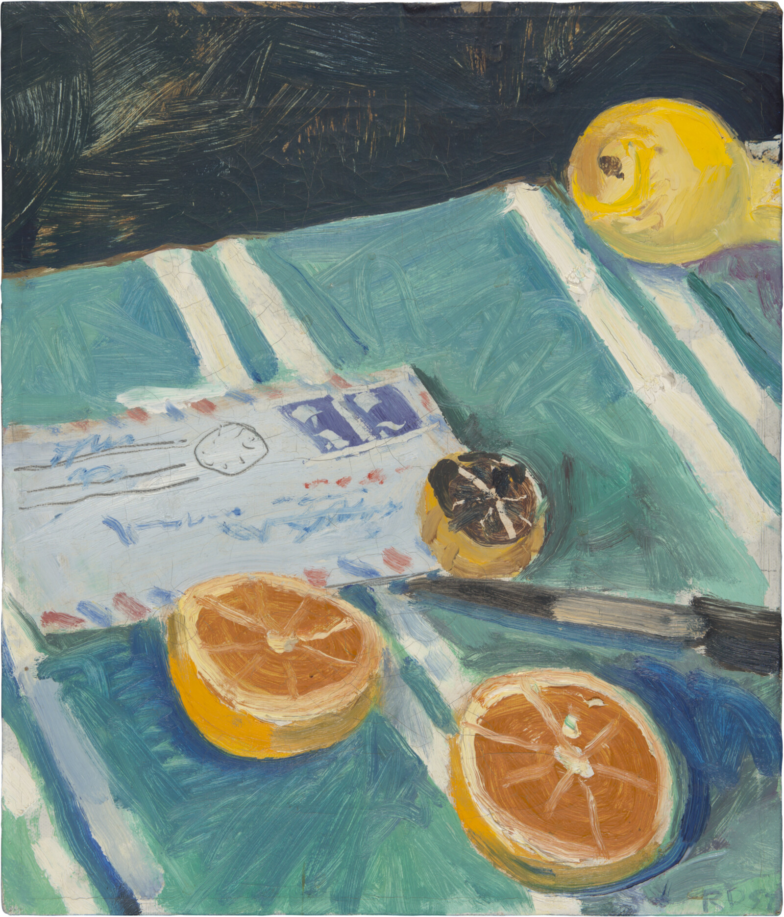 Still Life with Orange Halves