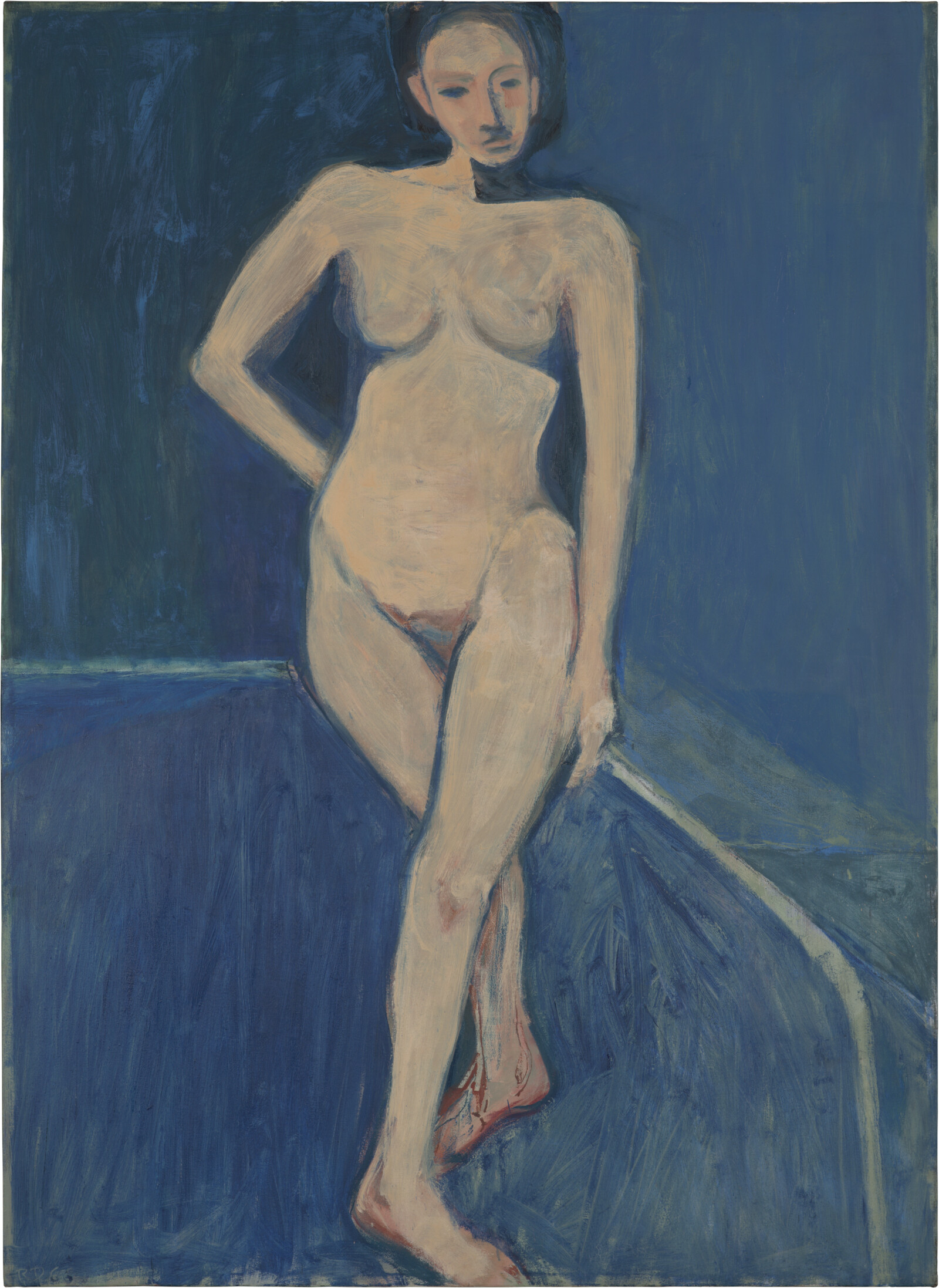 Nude on Blue Ground