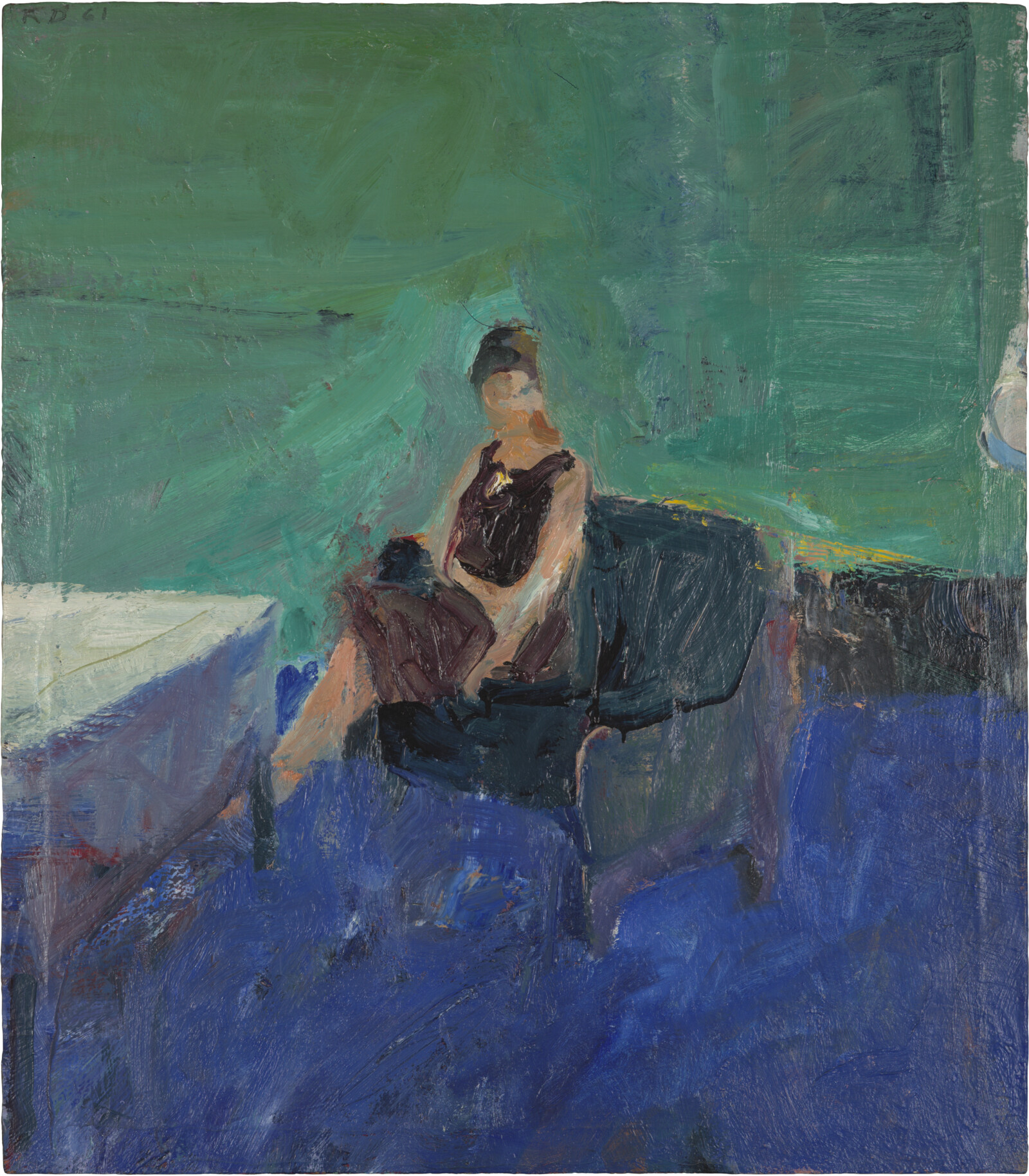 Seated Woman, Green Interior