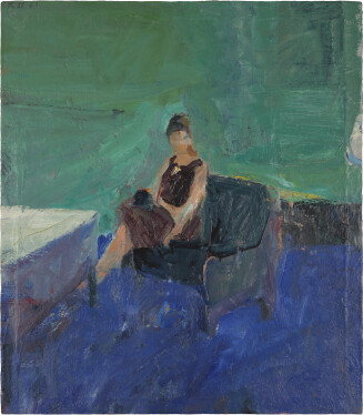 Seated Woman, Green Interior