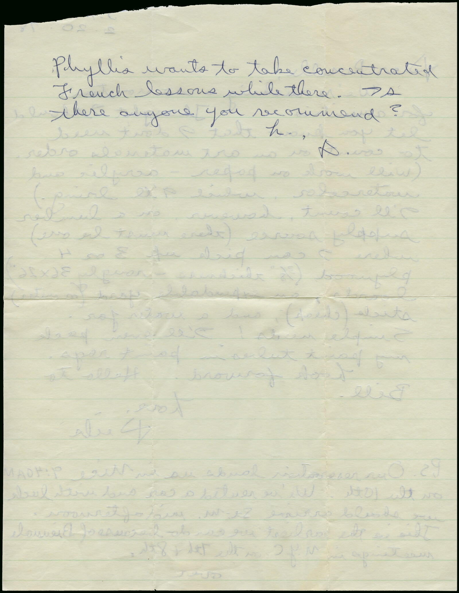 Correspondence from Richard Diebenkorn to Roselle Davenport