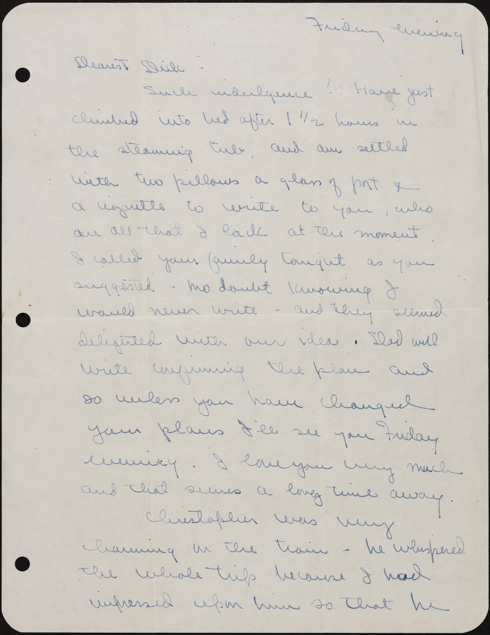 Correspondence from Phyllis Diebenkorn to Richard Diebenkorn