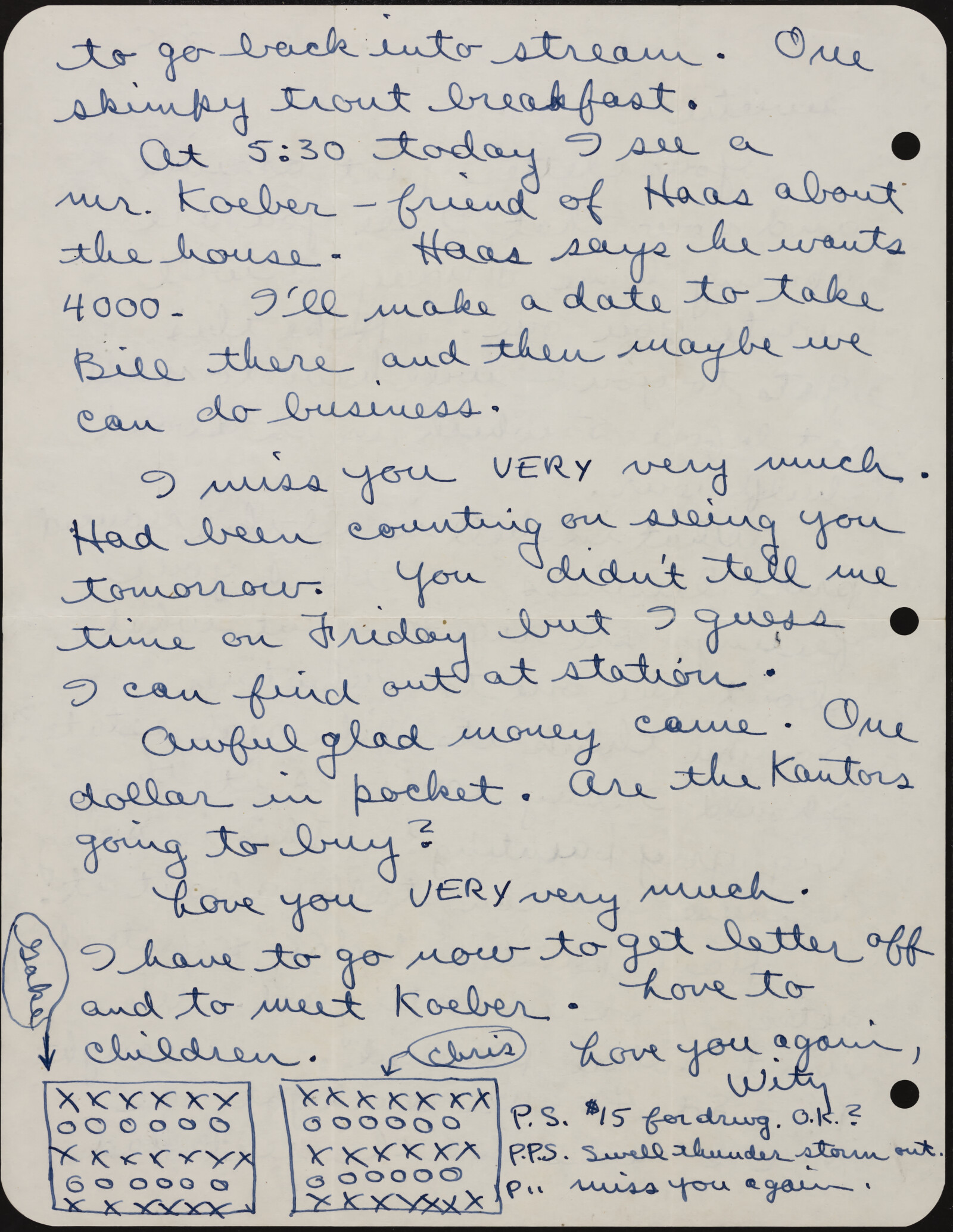 Correspondence from Richard Diebenkorn to Phyllis Diebenkorn