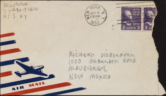 Correspondence from Ad Reinhardt to Richard Diebenkorn