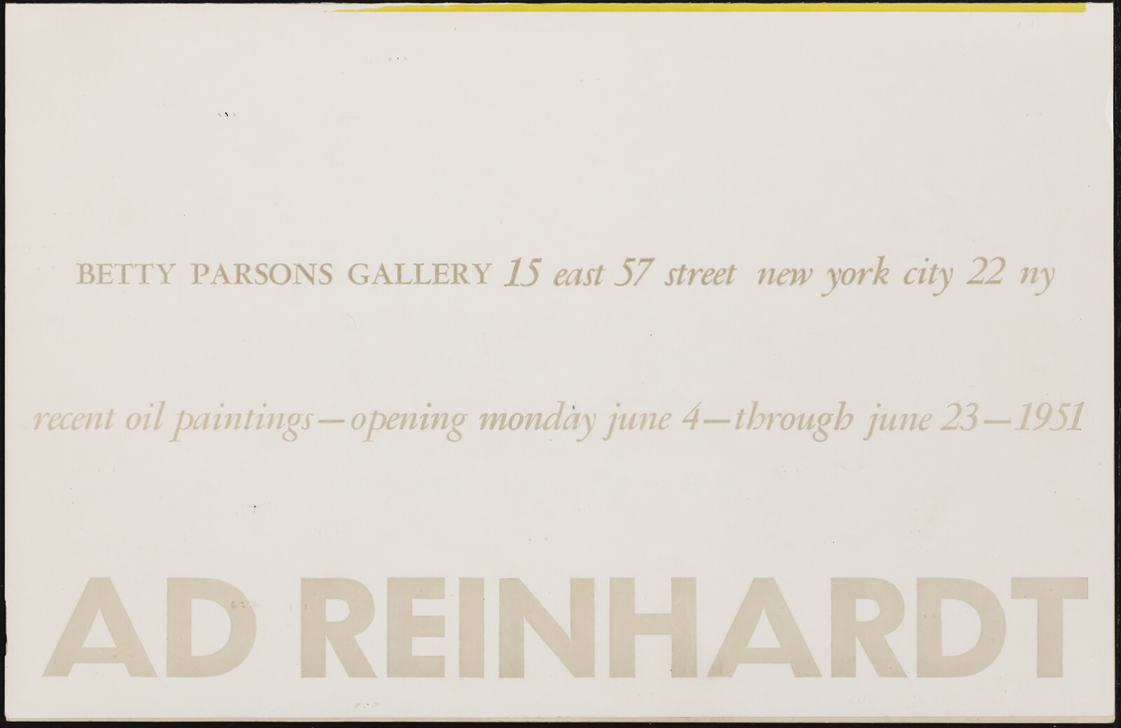 Correspondence from Ad Reinhardt to Richard Diebenkorn