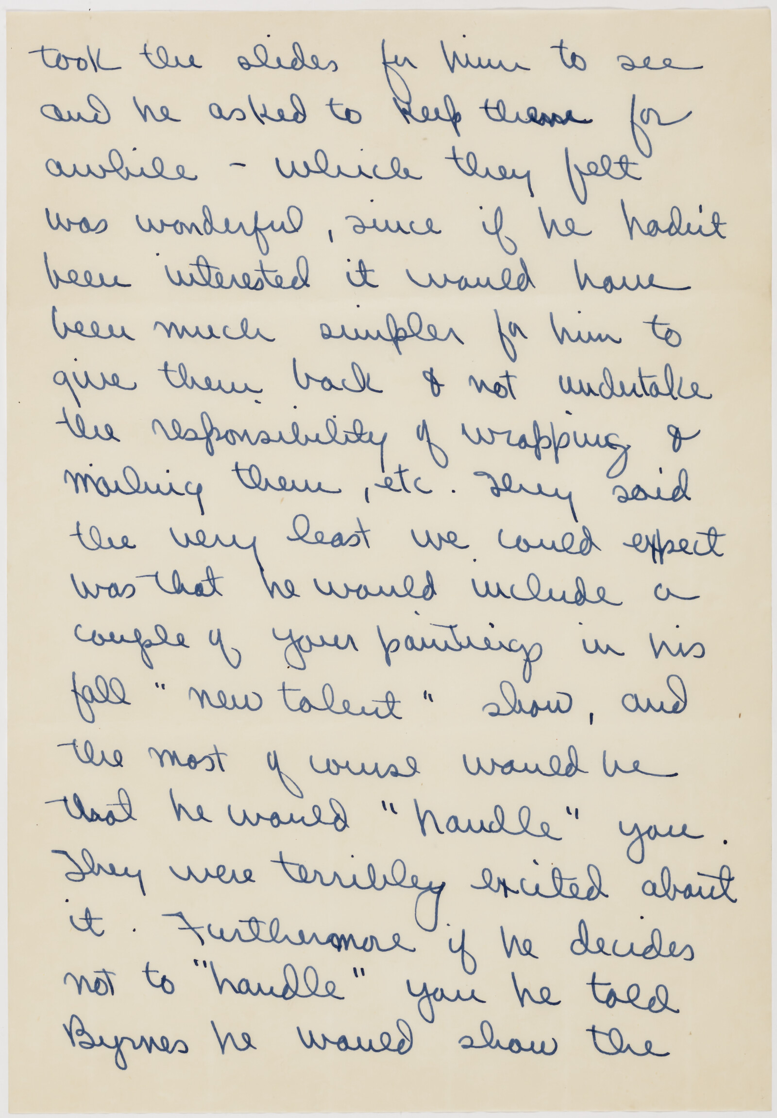 Correspondence from Phyllis Diebenkorn to Richard Diebenkorn