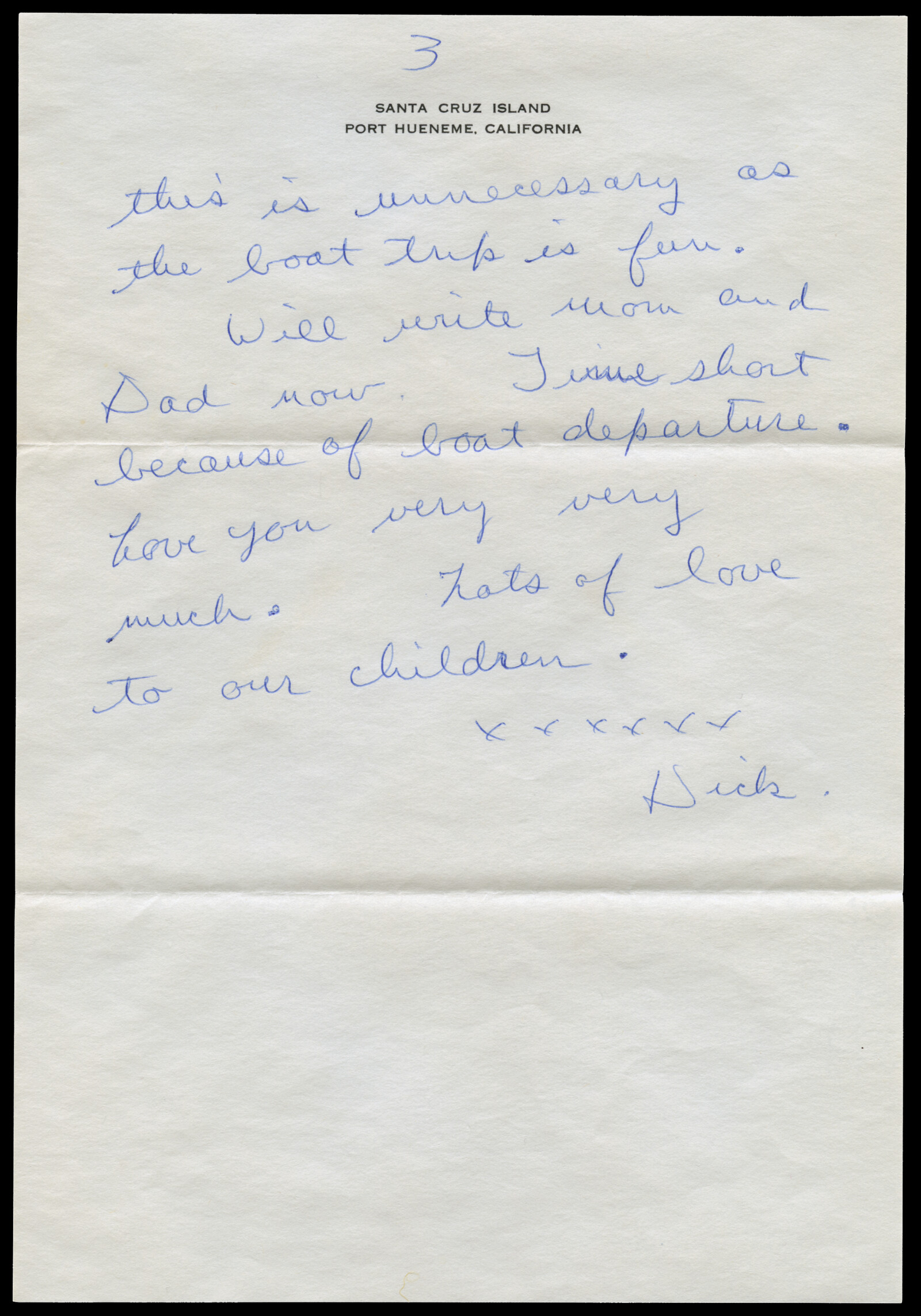 Correspondence from Richard Diebenkorn to Phyllis Diebenkorn