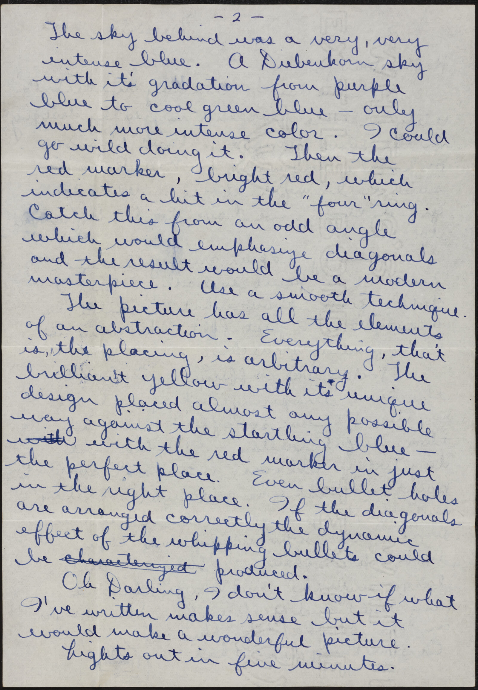 Correspondence from Richard Diebenkorn to Phyllis Diebenkorn