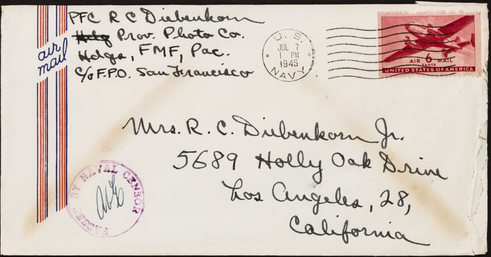 Correspondence from Richard Diebenkorn to Phyllis Diebenkorn