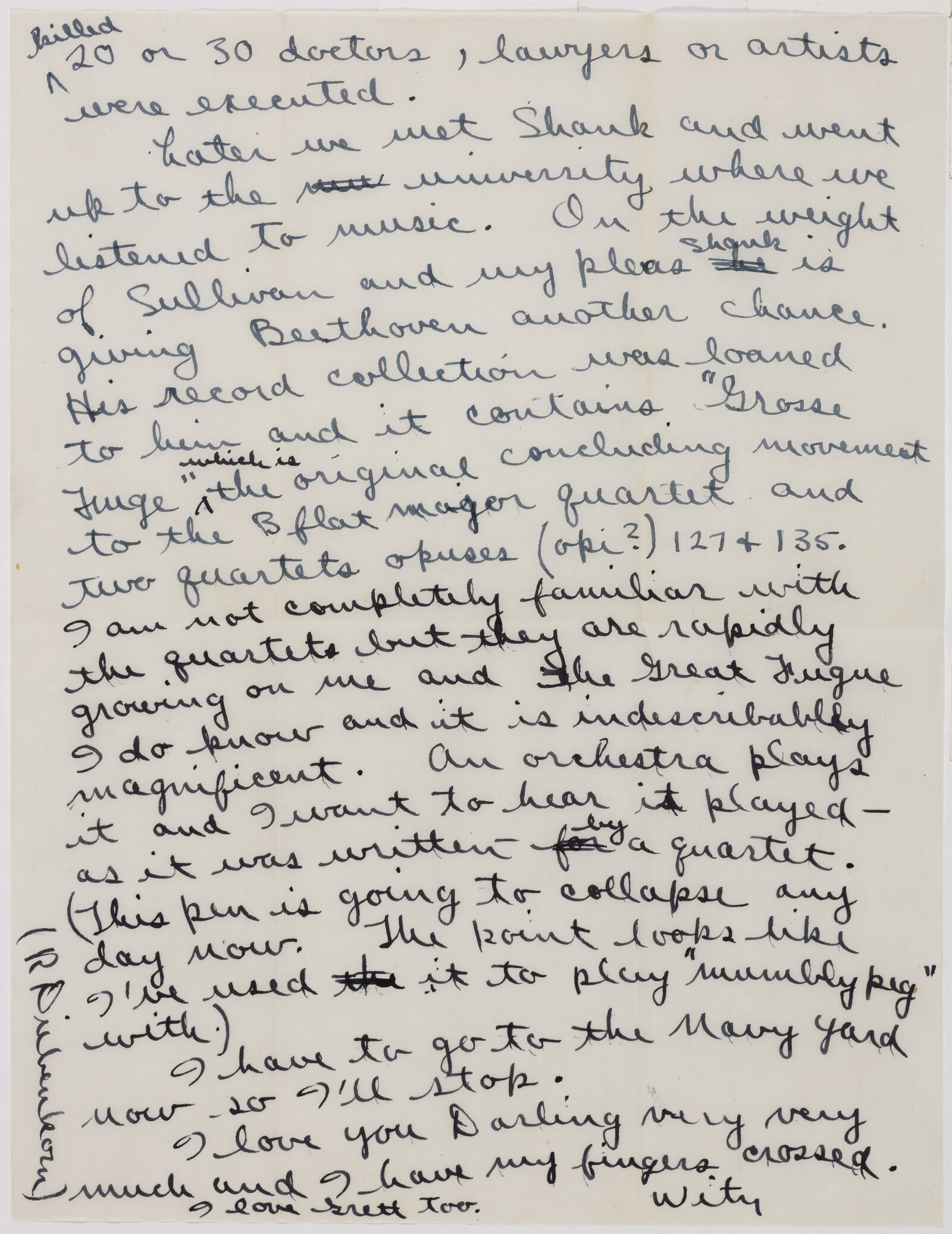 Correspondence from Richard Diebenkorn to Phyllis Diebenkorn