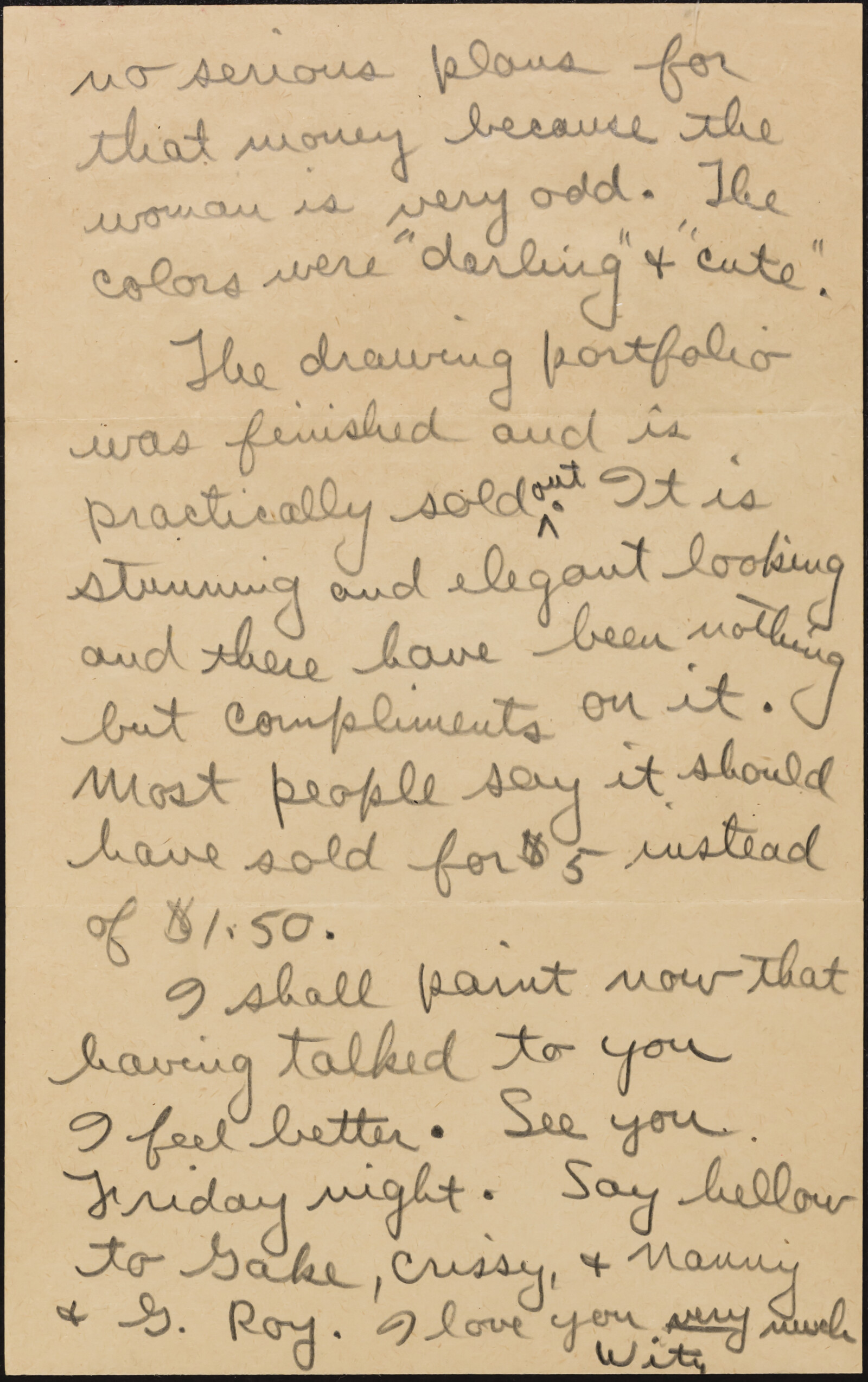 Correspondence from Richard Diebenkorn to Phyllis Diebenkorn