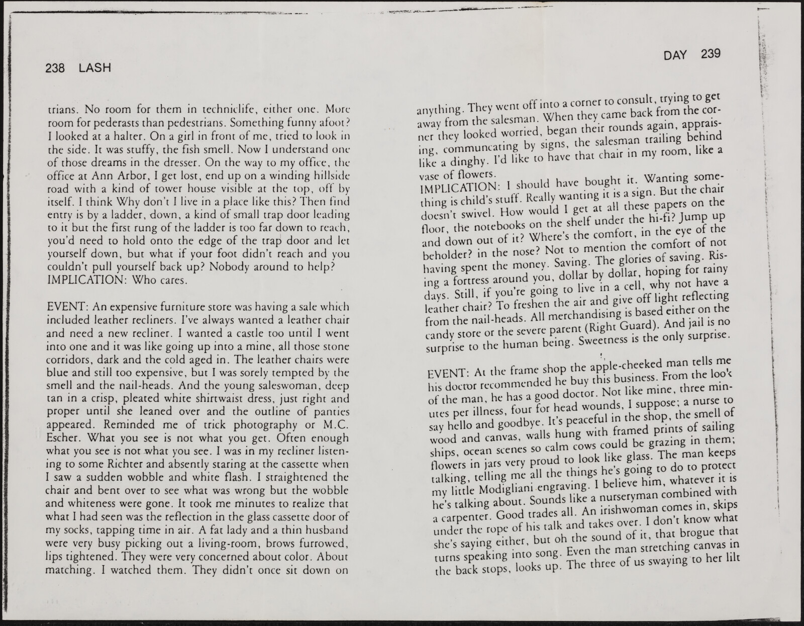 Kenneth LASH, 1983-1985