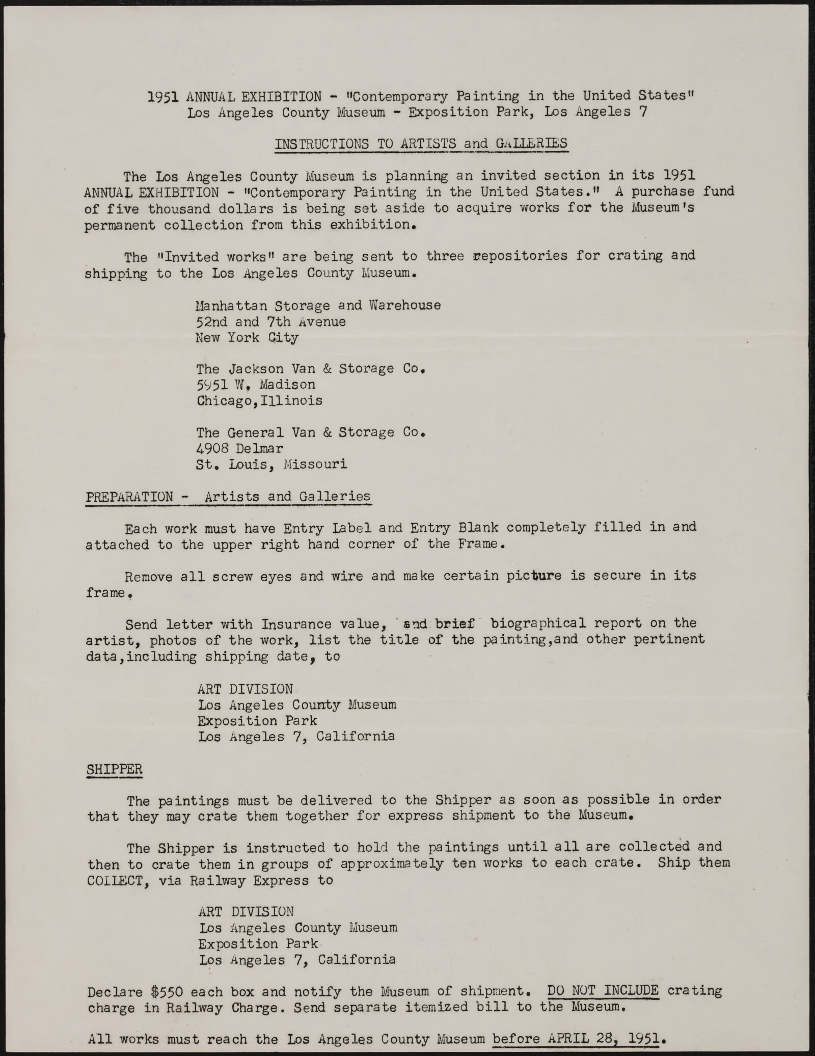 LOS ANGELES County Museum of Art. James "Jimmy" Byrnes, Dr. William R. Valentiner, James Brested.  Vera Wise, Texas Western College of the University of Texas. 1951-1952