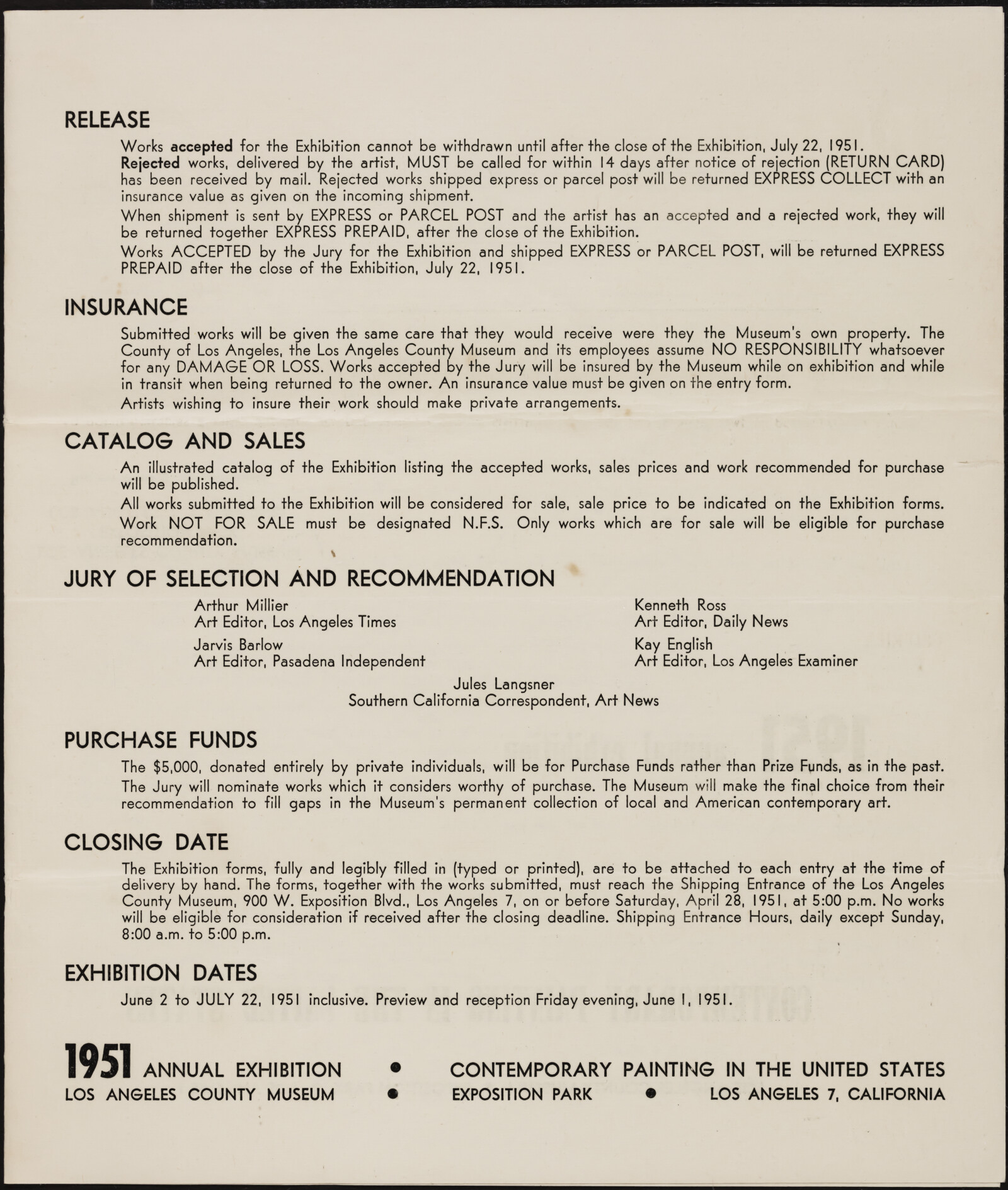 LOS ANGELES County Museum of Art. James "Jimmy" Byrnes, Dr. William R. Valentiner, James Brested.  Vera Wise, Texas Western College of the University of Texas. 1951-1952