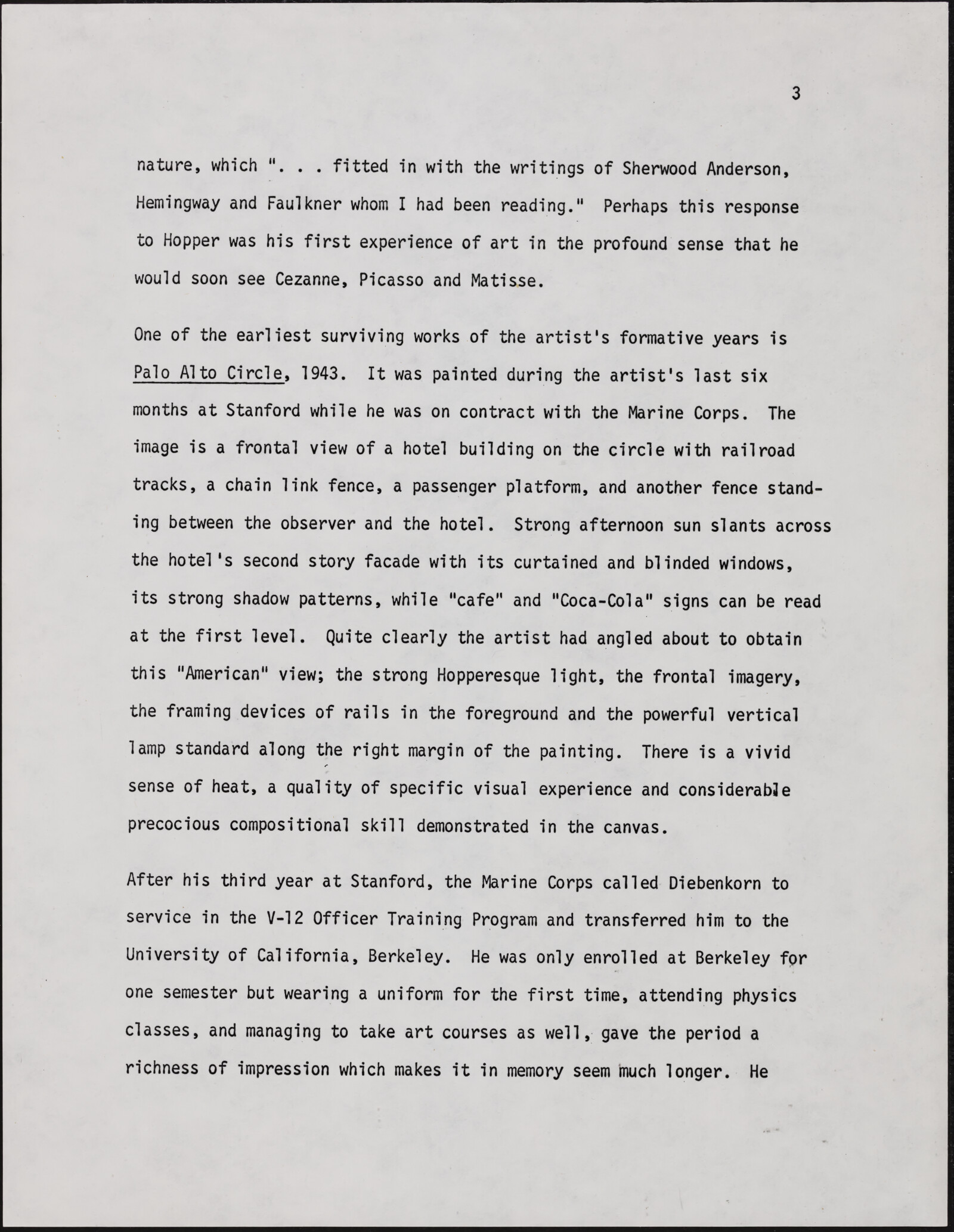 Gerald NORDLAND, essay draft, undated