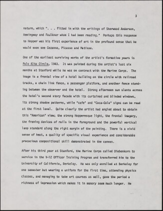 Gerald NORDLAND, essay draft, undated