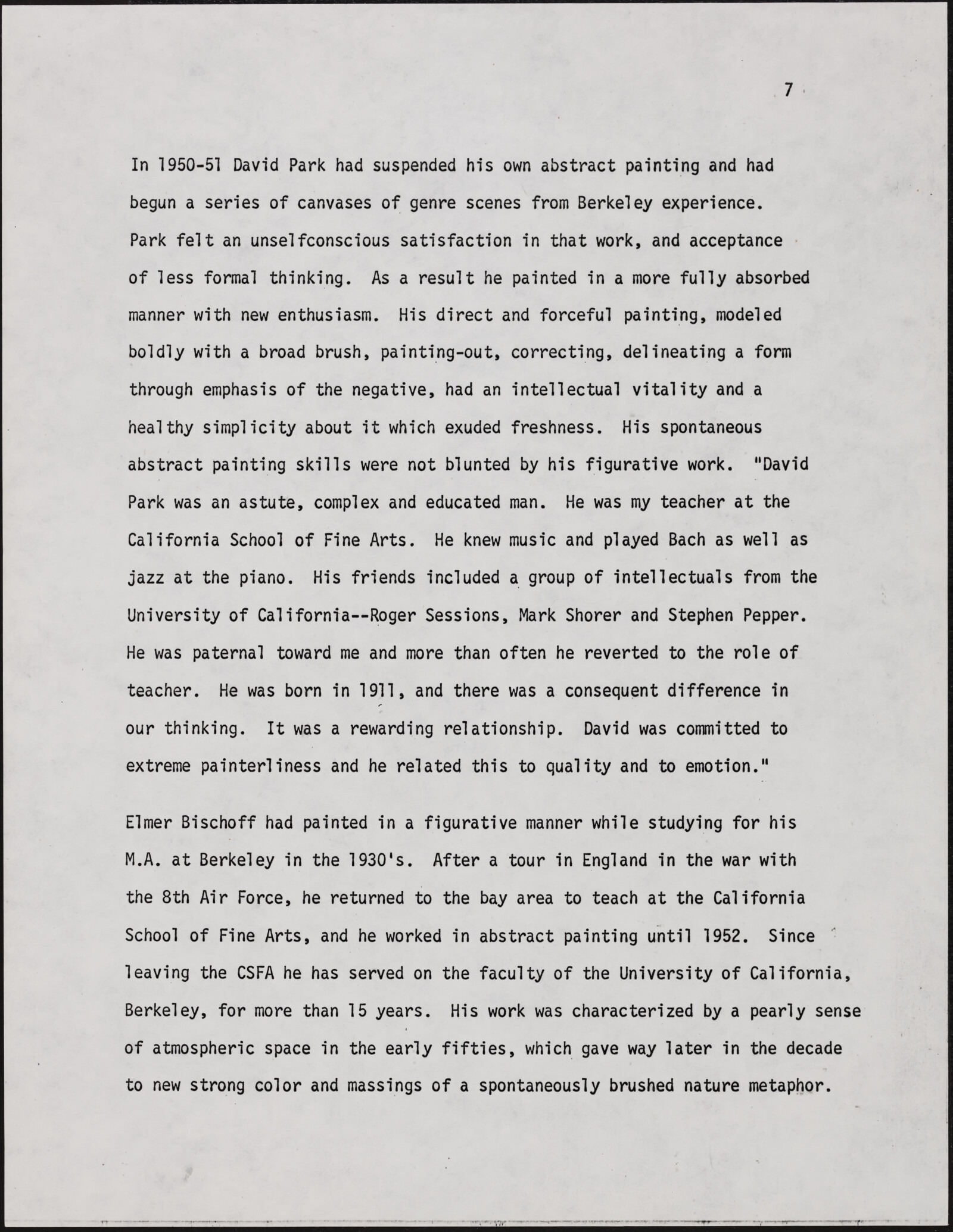 Gerald NORDLAND, essay draft, undated