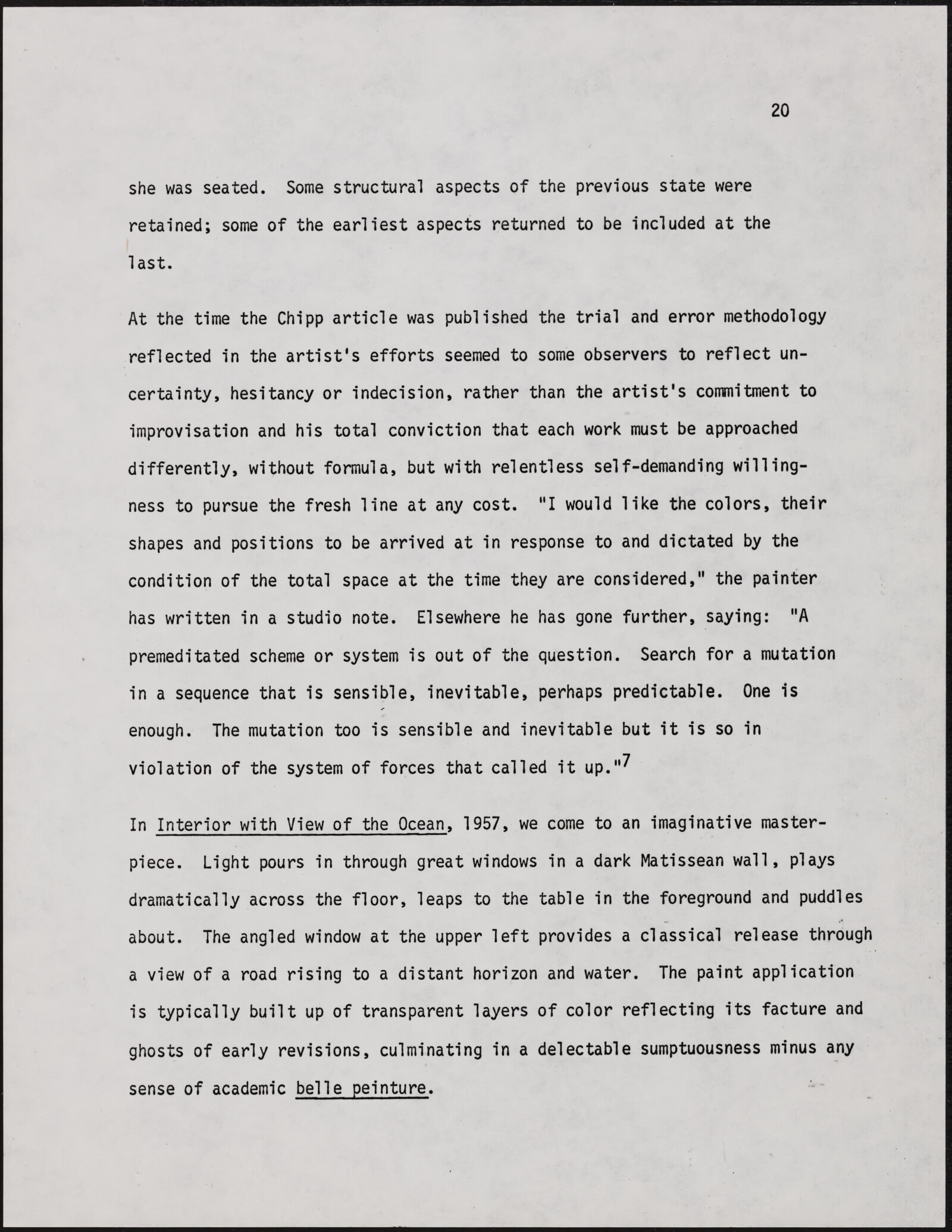 Gerald NORDLAND, essay draft, undated