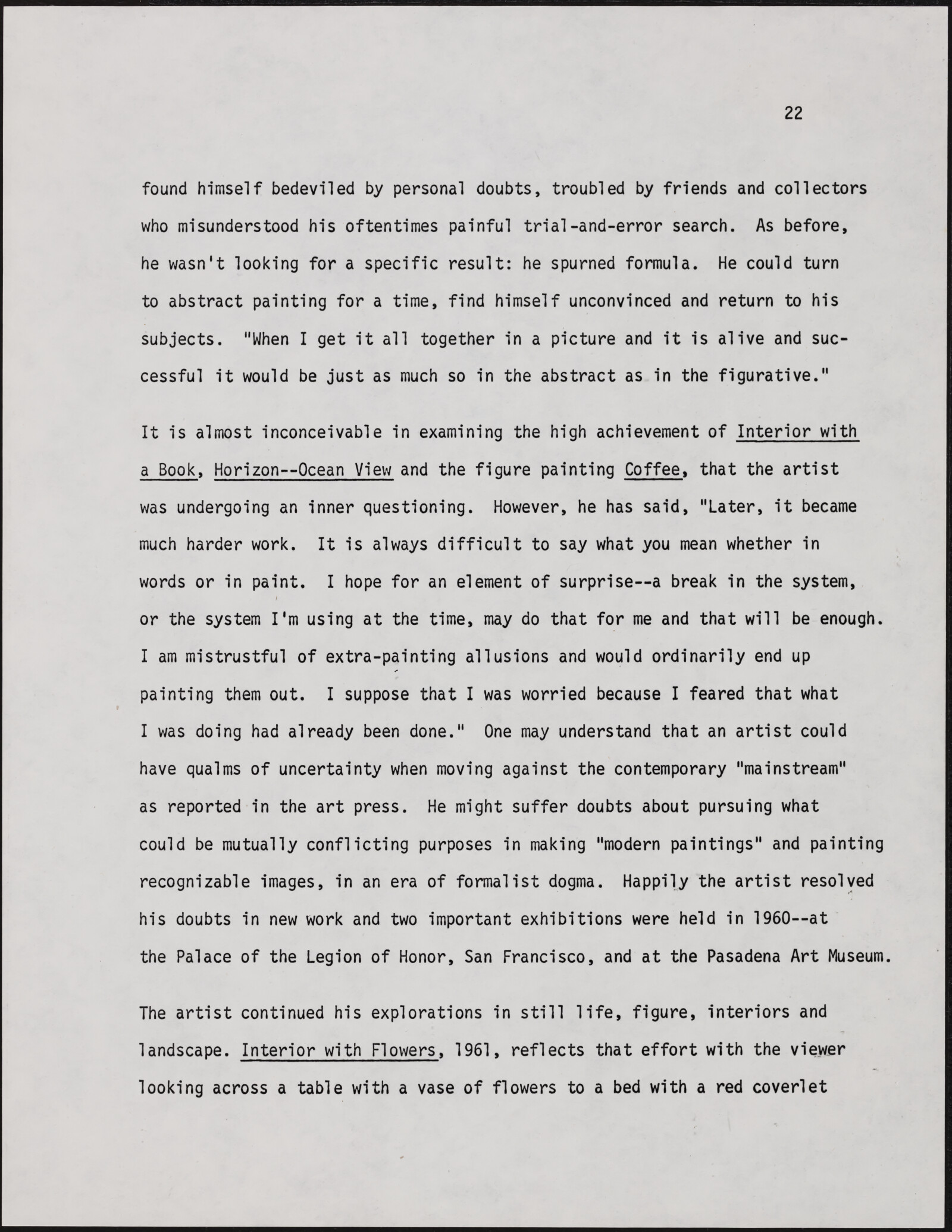 Gerald NORDLAND, essay draft, undated