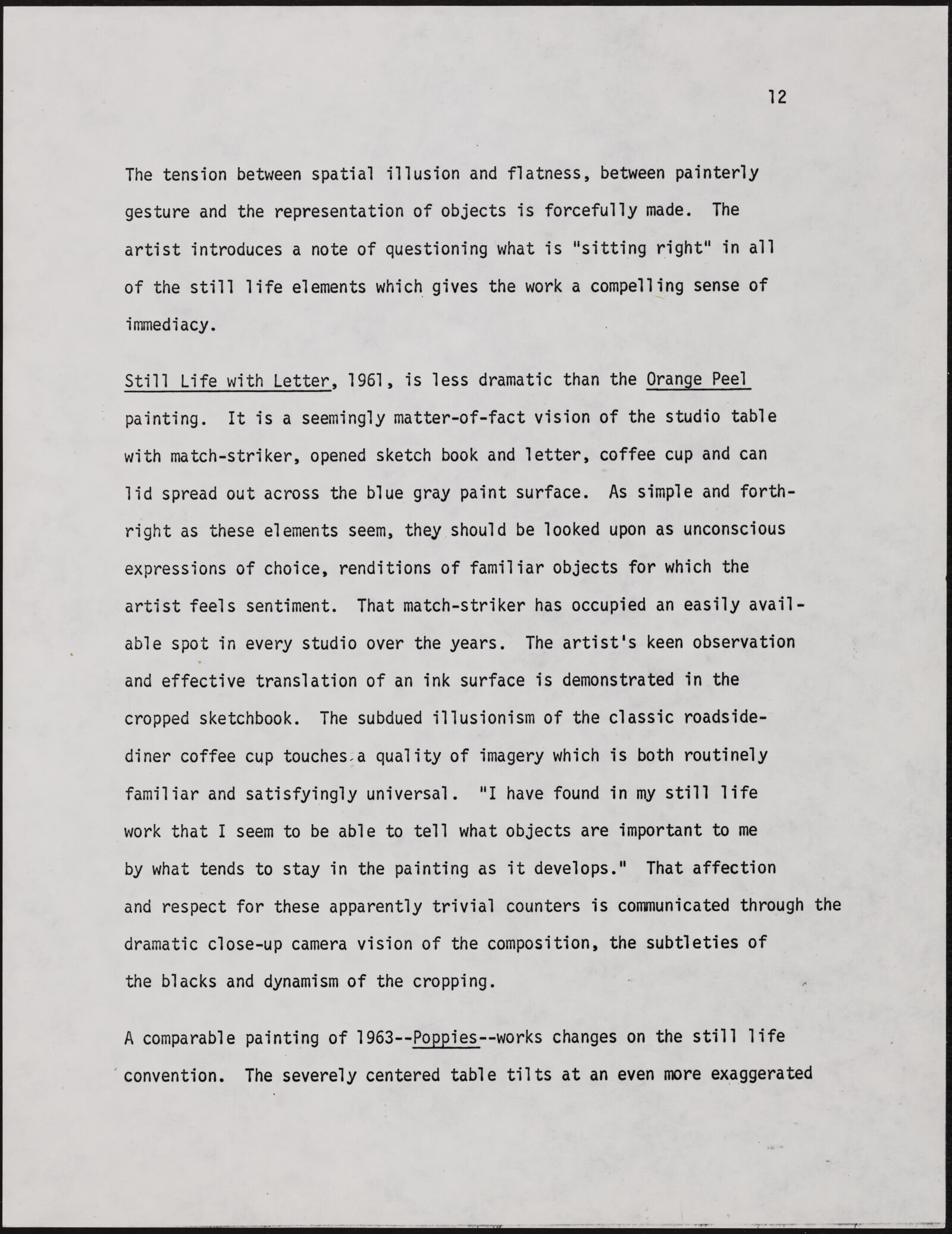 Gerald NORDLAND, essay draft, undated