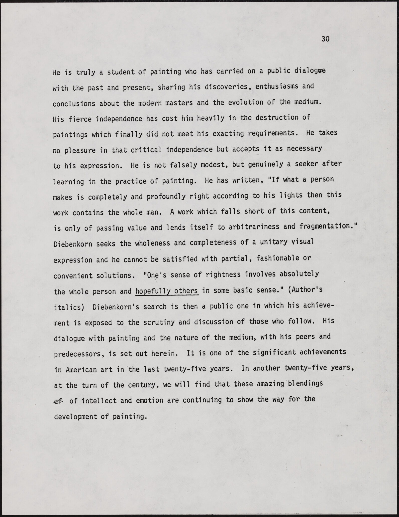 Gerald NORDLAND, essay draft, undated