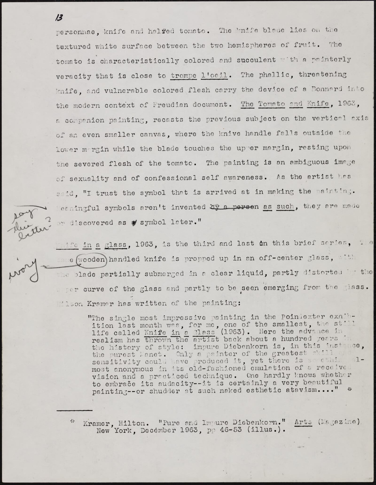 Gerald NORDLAND, essay draft, undated