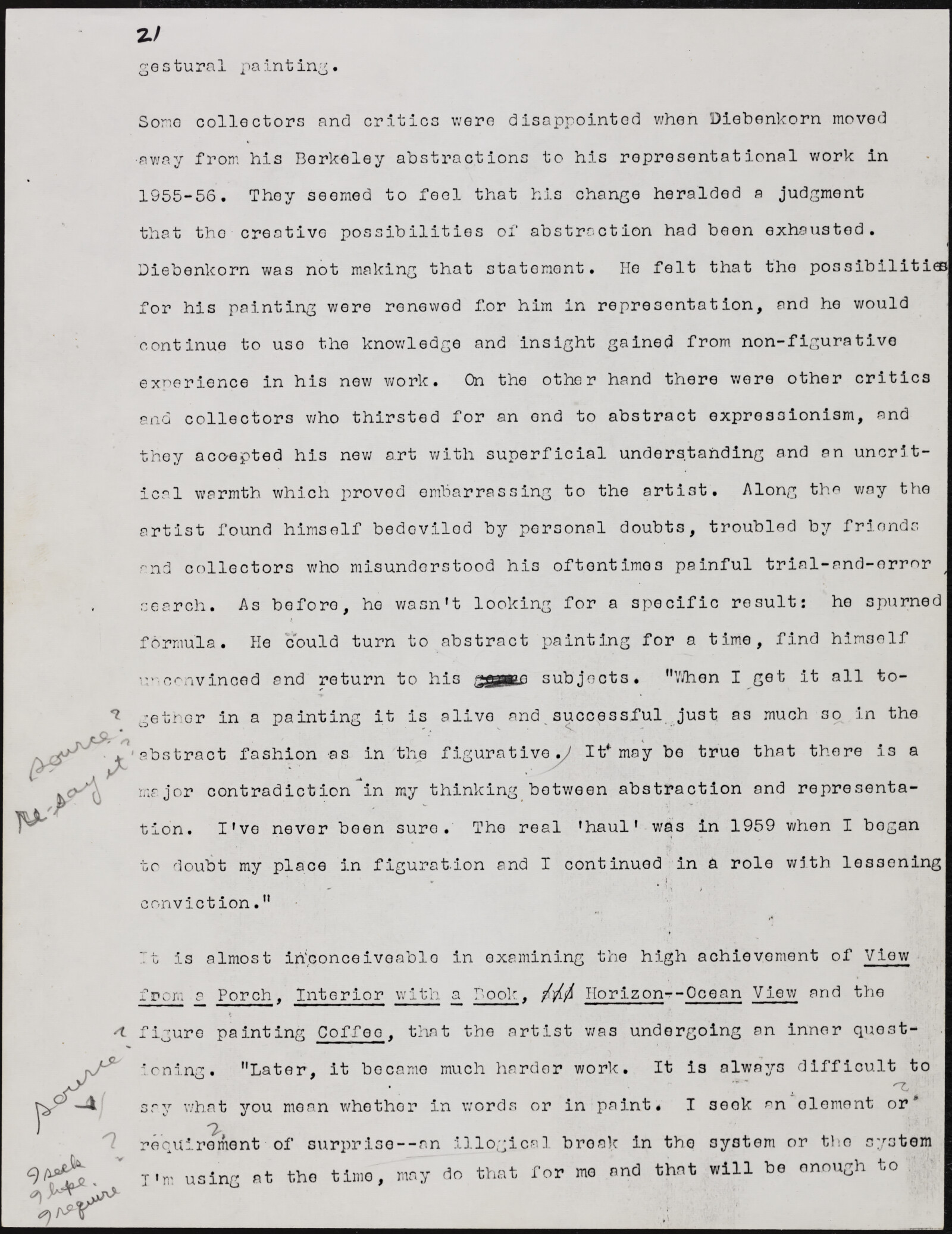 Gerald NORDLAND, essay draft, undated