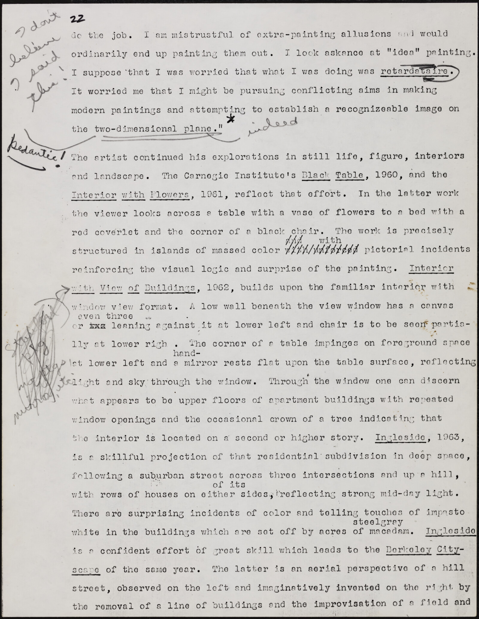 Gerald NORDLAND, essay draft, undated