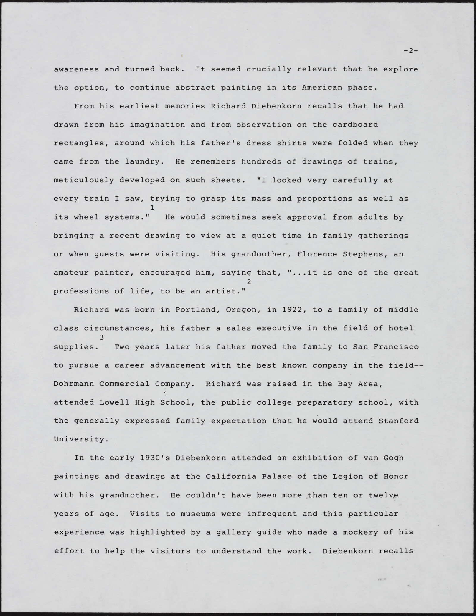 Gerald NORDLAND, essay draft, undated