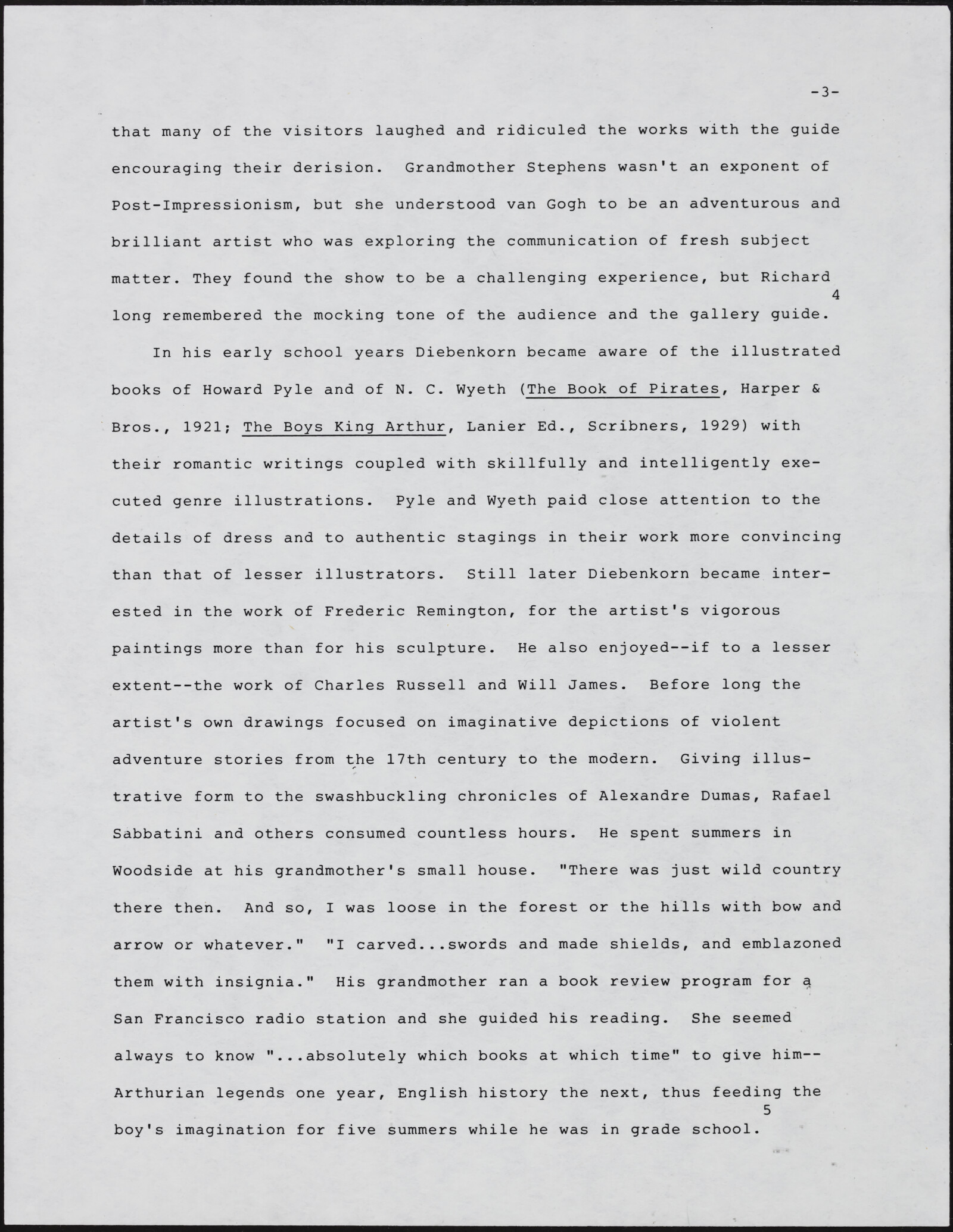 Gerald NORDLAND, essay draft, undated