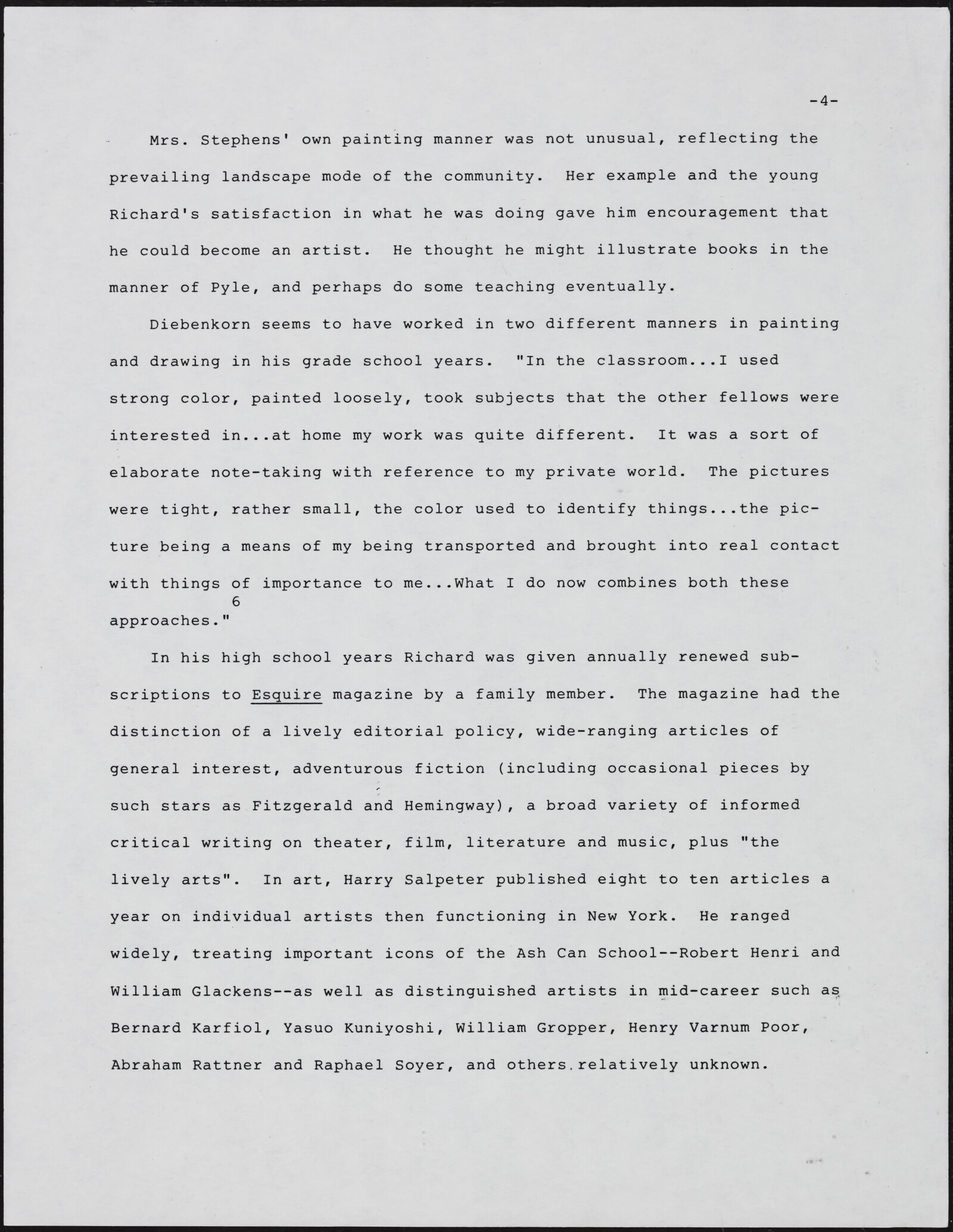 Gerald NORDLAND, essay draft, undated