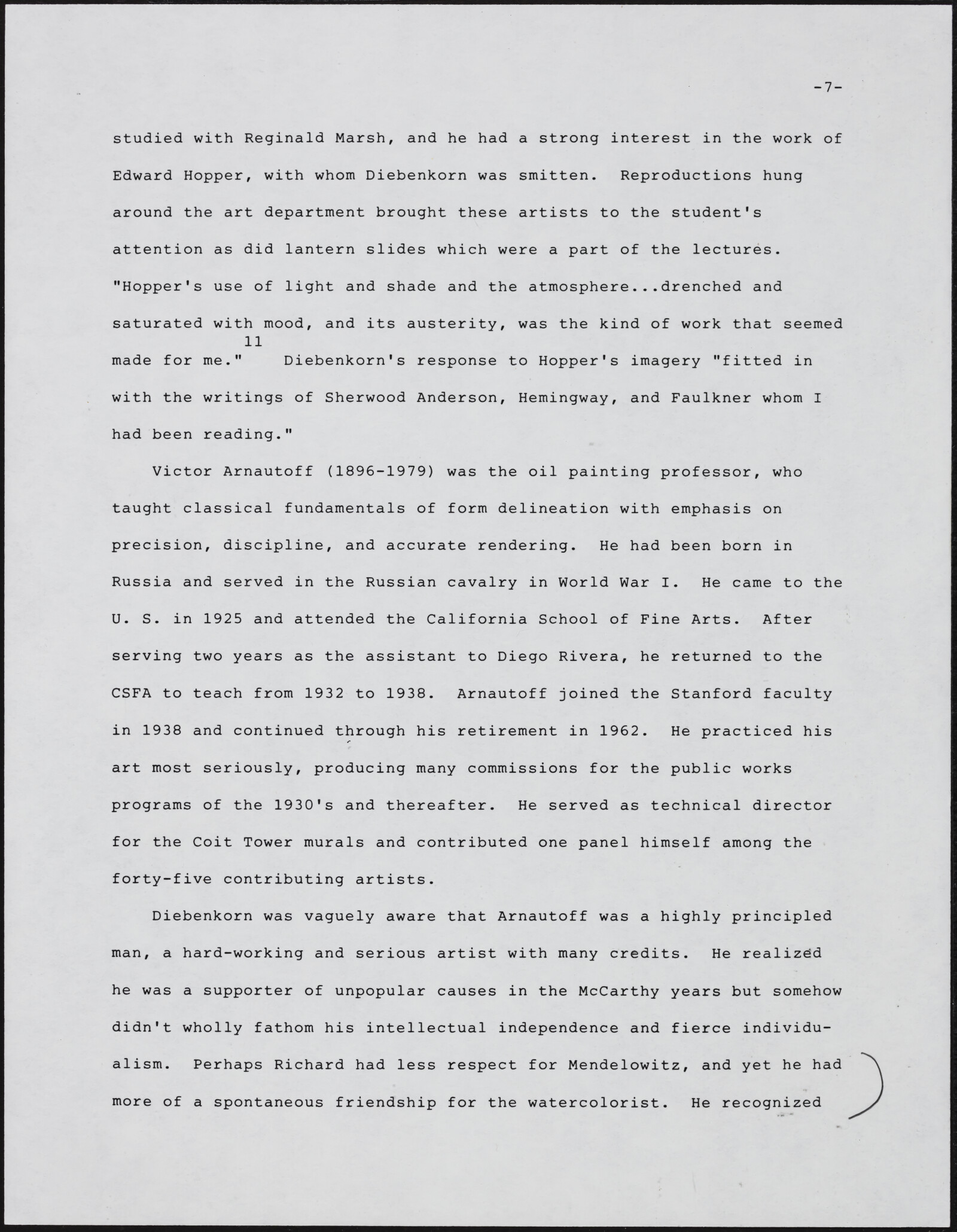 Gerald NORDLAND, essay draft, undated