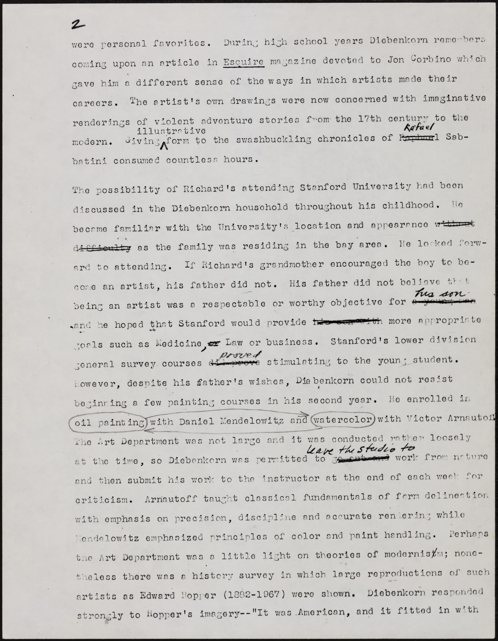 Gerald NORDLAND, essay draft, undated