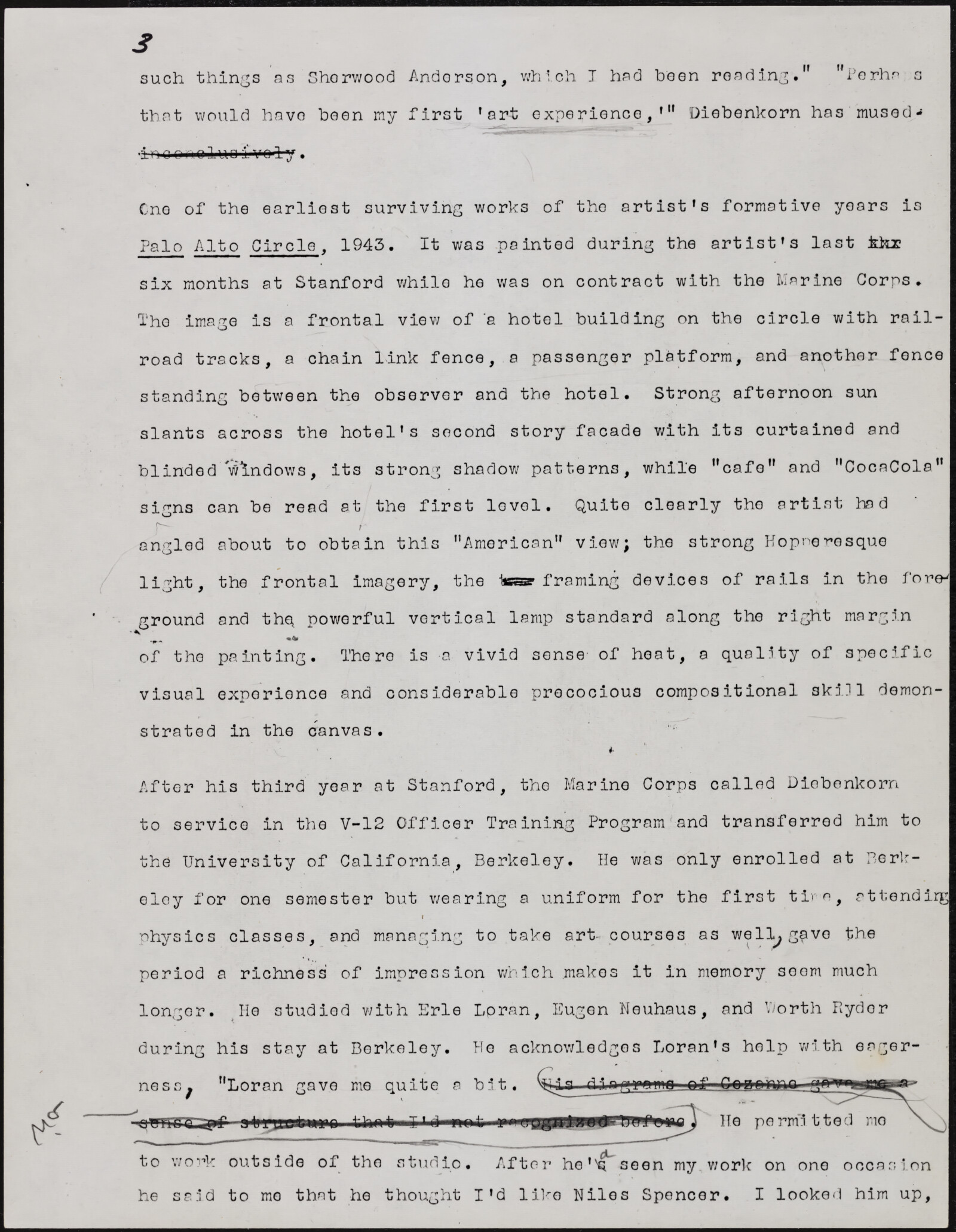 Gerald NORDLAND, essay draft, undated