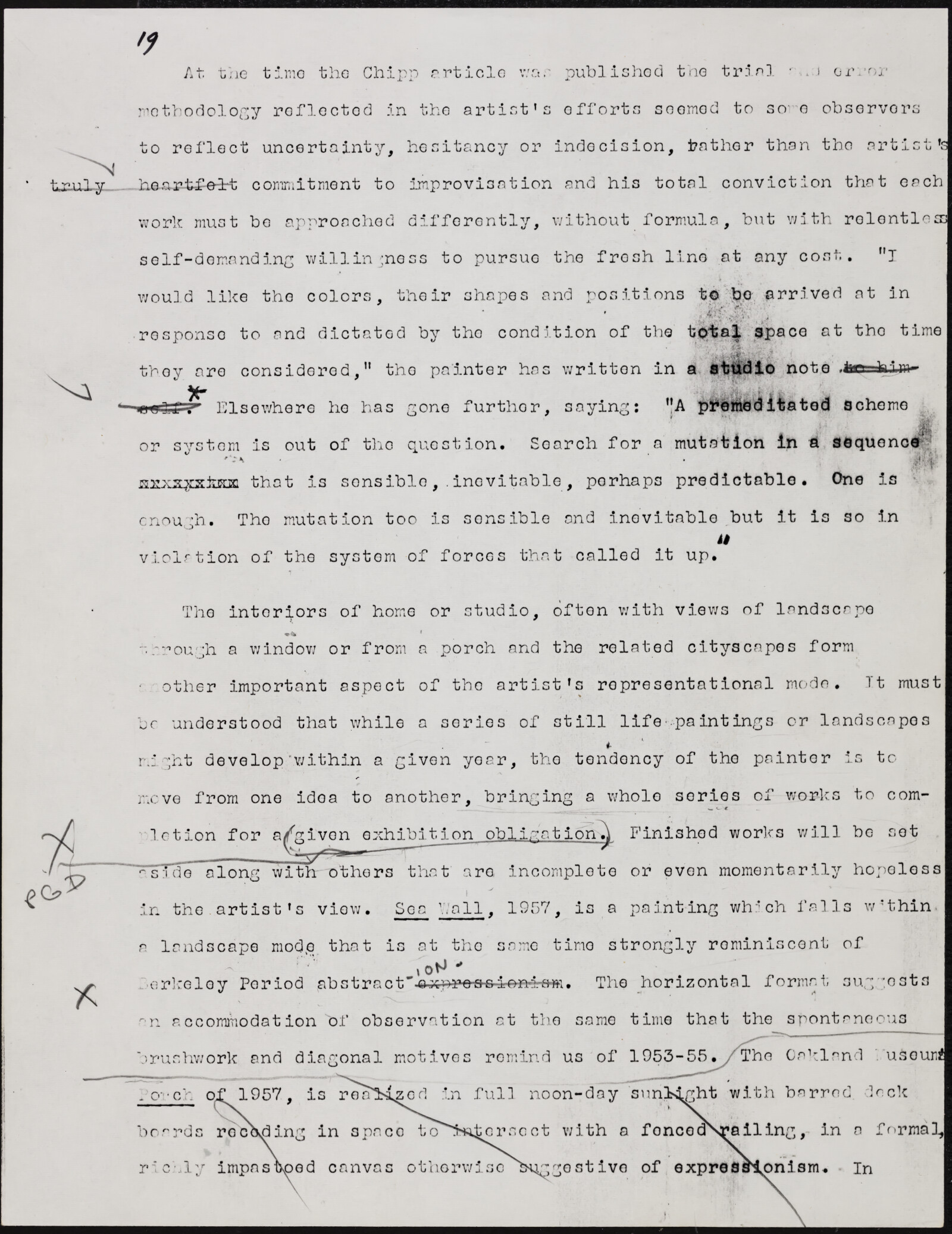 Gerald NORDLAND, essay draft, undated