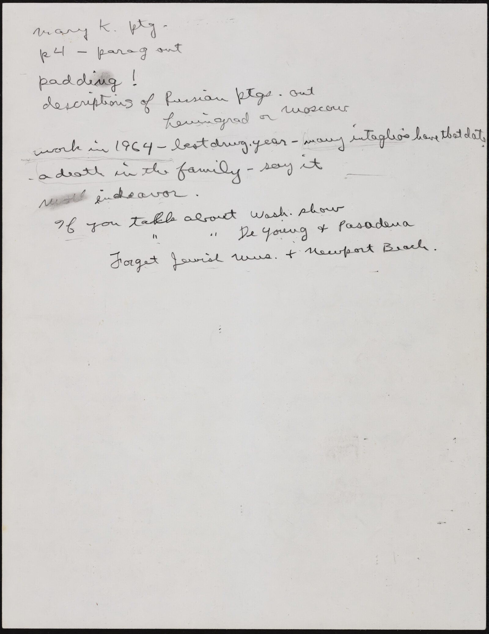 Gerald NORDLAND, essay draft, undated